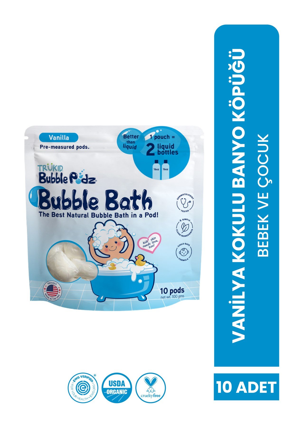 Bubble Podz Vanilla Scented Bubble Bath 10 Adet Vanilyalı Banyo Köpüğü