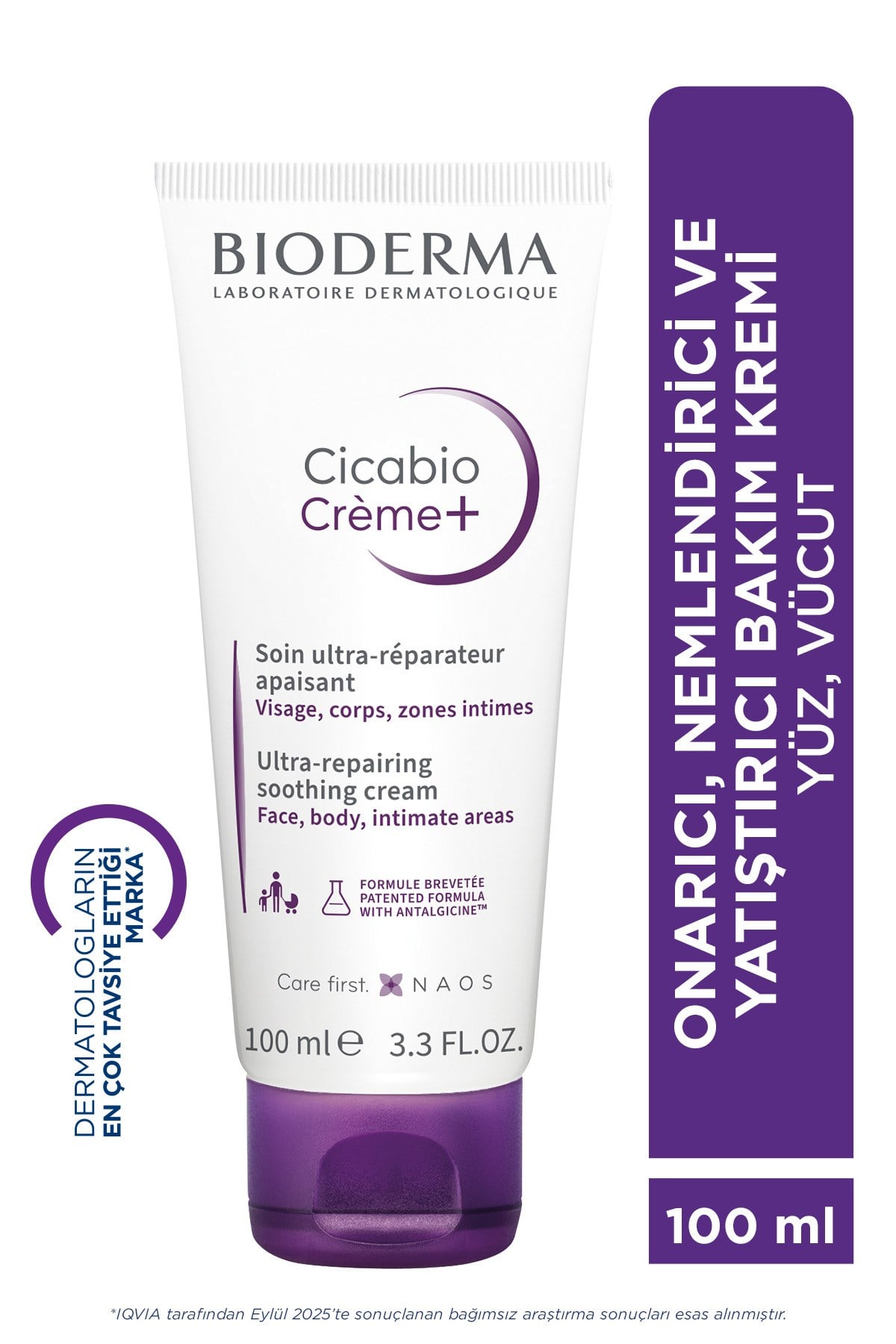 Cicabio Cream+ Bebek, Çocuk, Yetişkin için Onarıcı Yüz ve Vücut Bakım Kremi 100 ml