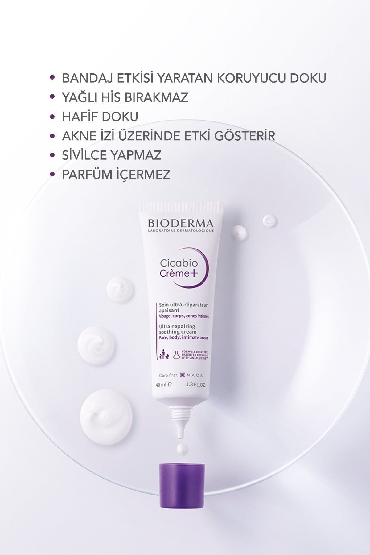 Cicabio Cream+ Bebek, Çocuk, Yetişkin için Onarıcı Yüz ve Vücut Bakım Kremi 100 ml