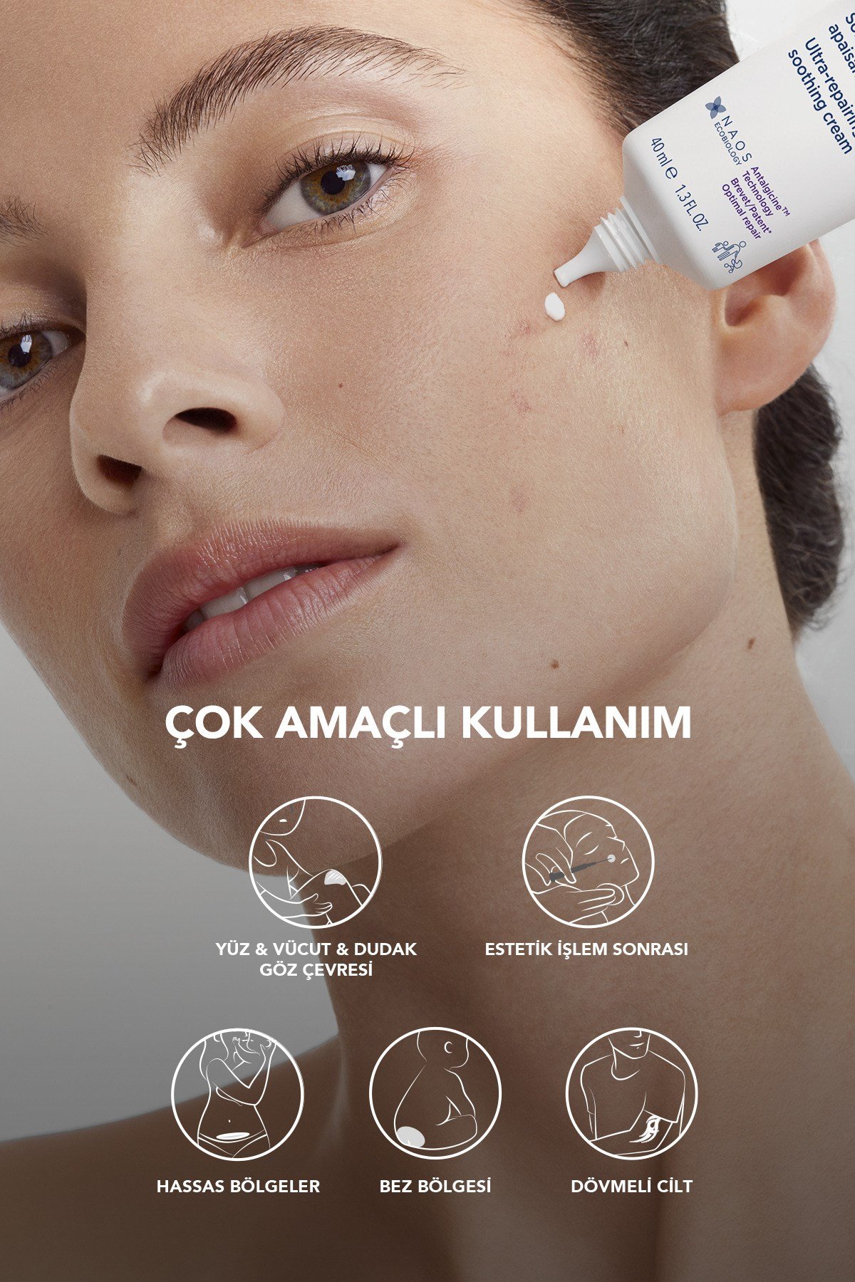 Cicabio Cream+ Bebek, Çocuk, Yetişkin için Onarıcı Yüz ve Vücut Bakım Kremi 40ml