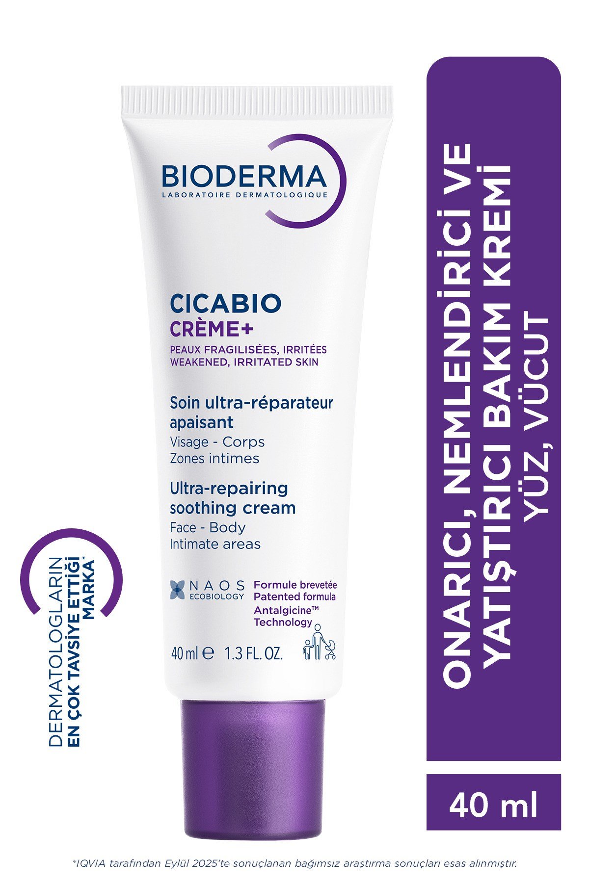 Cicabio Cream+ Bebek, Çocuk, Yetişkin için Onarıcı Yüz ve Vücut Bakım Kremi 40ml