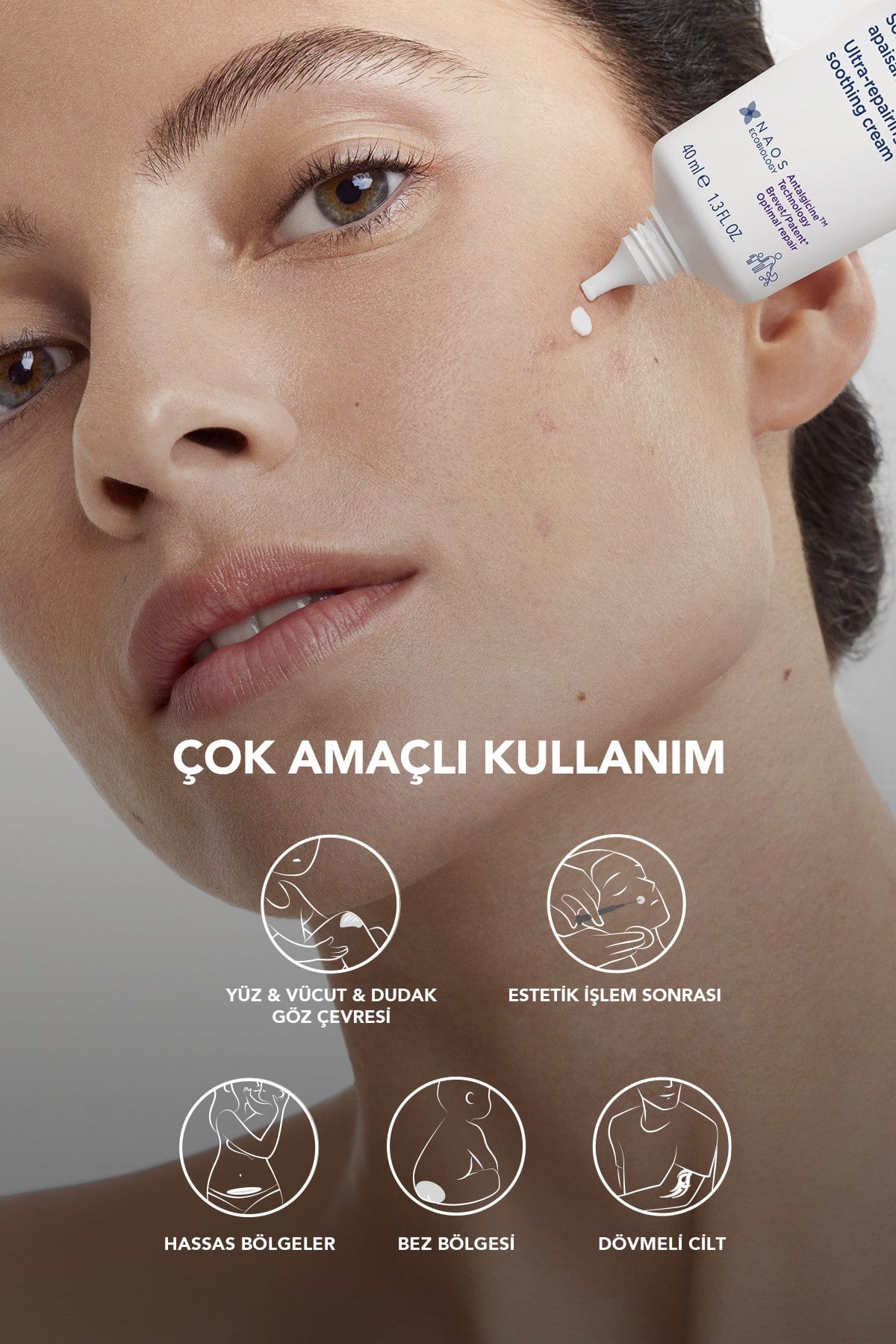 Cicabio Cream+ Bebek, Çocuk, Yetişkin için Onarıcı Yüz ve Vücut Bakım Kremi 40ml