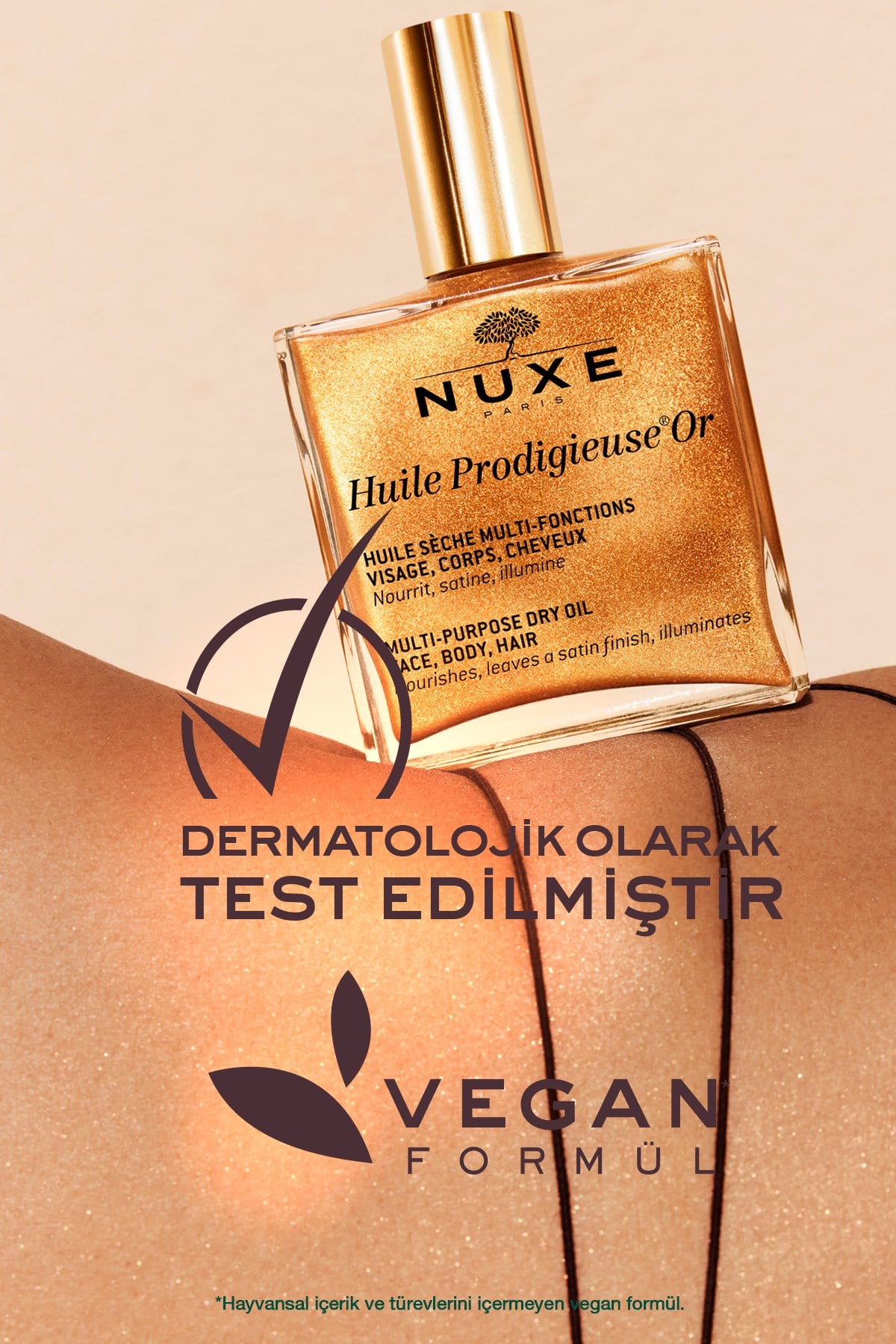 Çok Amaçlı Altın Parıltılı Kuru Yağ (Yüz, Vücut, Saç) 50 ML