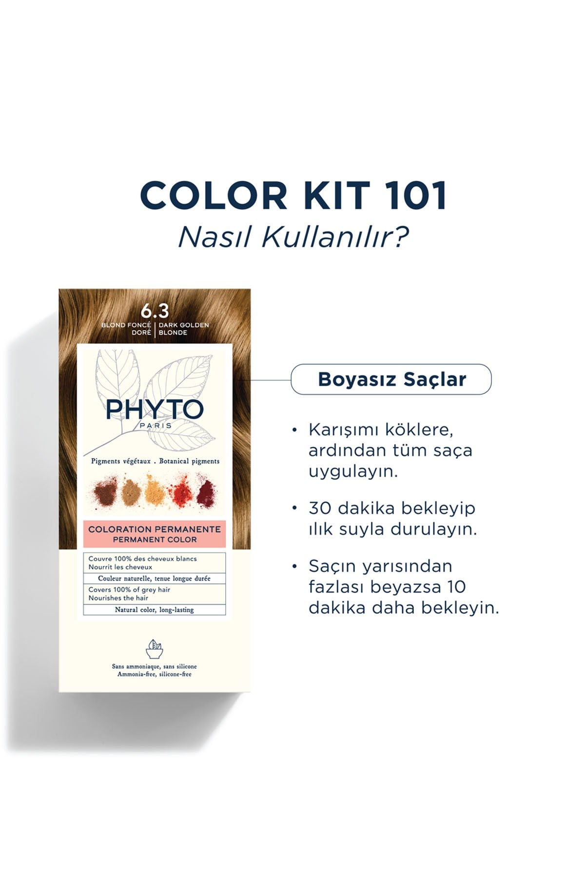 Color Amonyaksız Kalıcı Bitkisel Saç Boyası 6.3 Koyu Kumral Dore