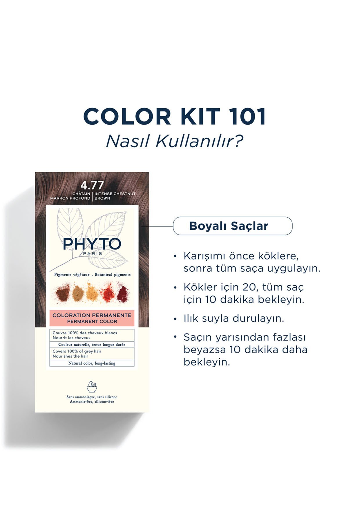 Color Amonyaksız Kalıcı Doğal Içerikli Bitkisel Saç Boyası 4.77 Yoğun Kestane Bakır