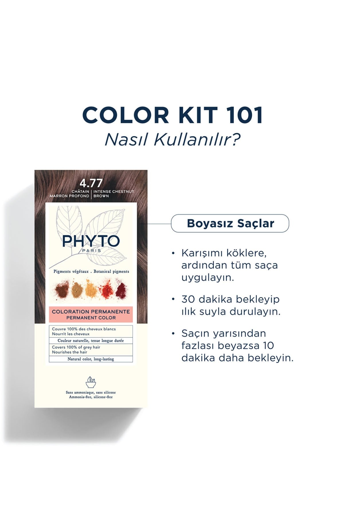 Color Amonyaksız Kalıcı Doğal Içerikli Bitkisel Saç Boyası 4.77 Yoğun Kestane Bakır