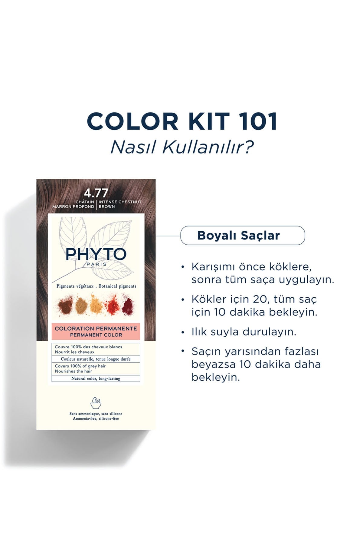 Color Amonyaksız Kalıcı Doğal Içerikli Bitkisel Saç Boyası 4.77 Yoğun Kestane Bakır