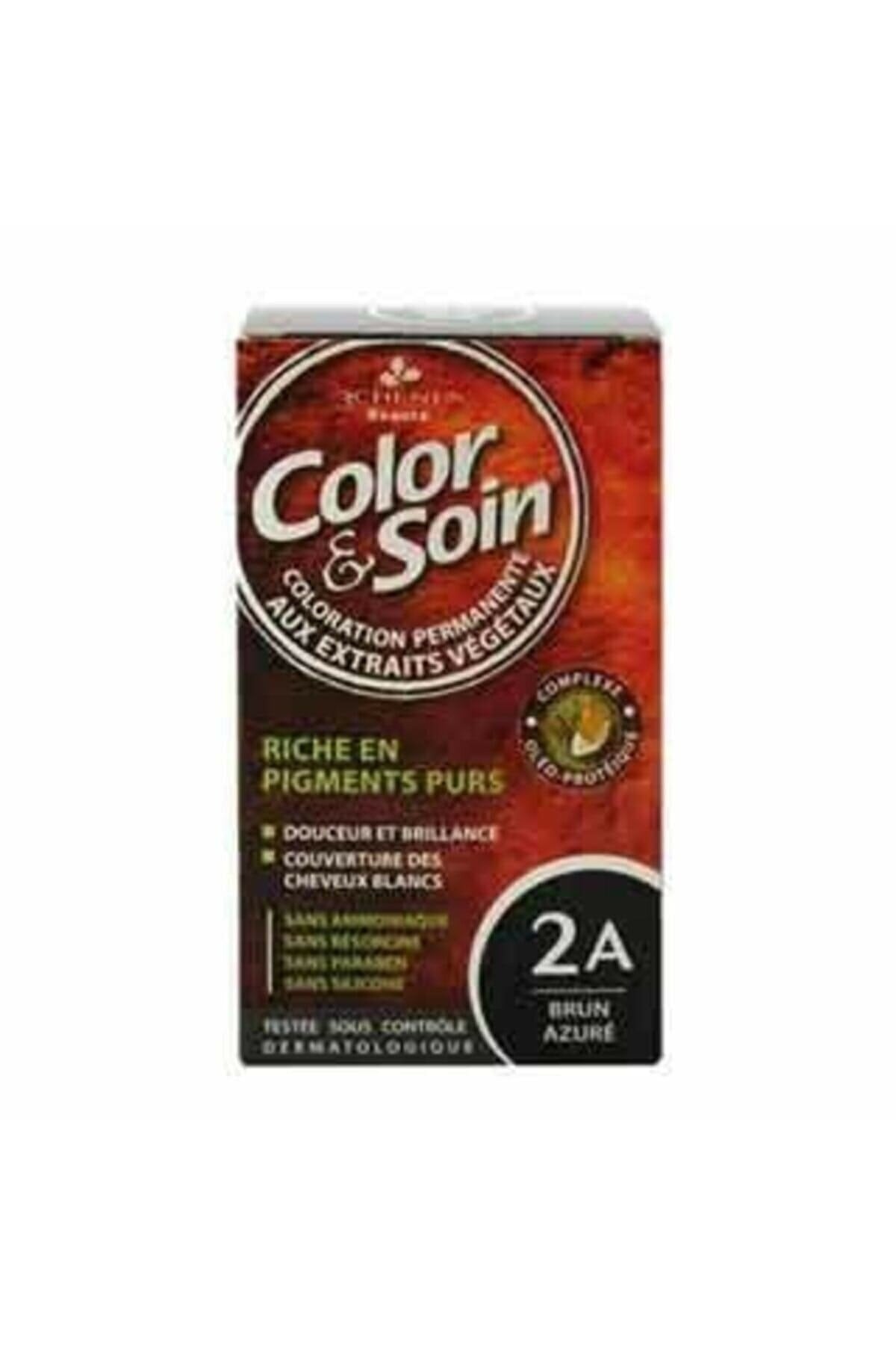 Color And Soin Tamamen Bitkisel Organik Saç Boyası 2a - Brun Azure Black