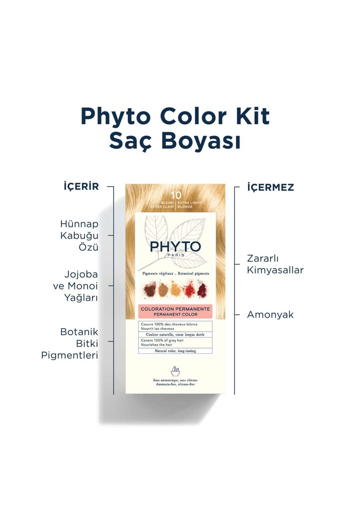 Color Bitkisel Amonyaksız Kalıcı Doğal Içerikli Bitkisel Saç Boyası 10 Çok Açık Sarı