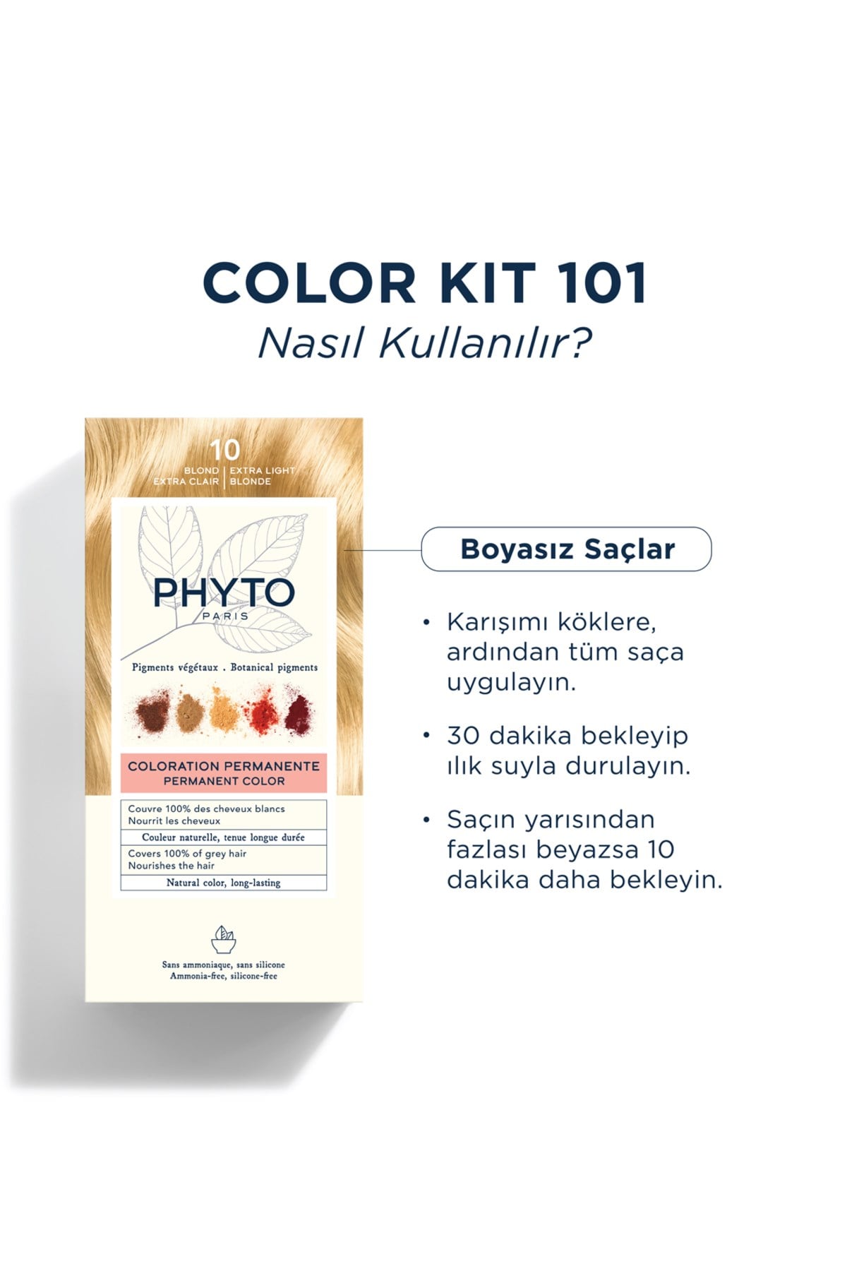 Color Bitkisel Amonyaksız Kalıcı Doğal Içerikli Bitkisel Saç Boyası 10 Çok Açık Sarı