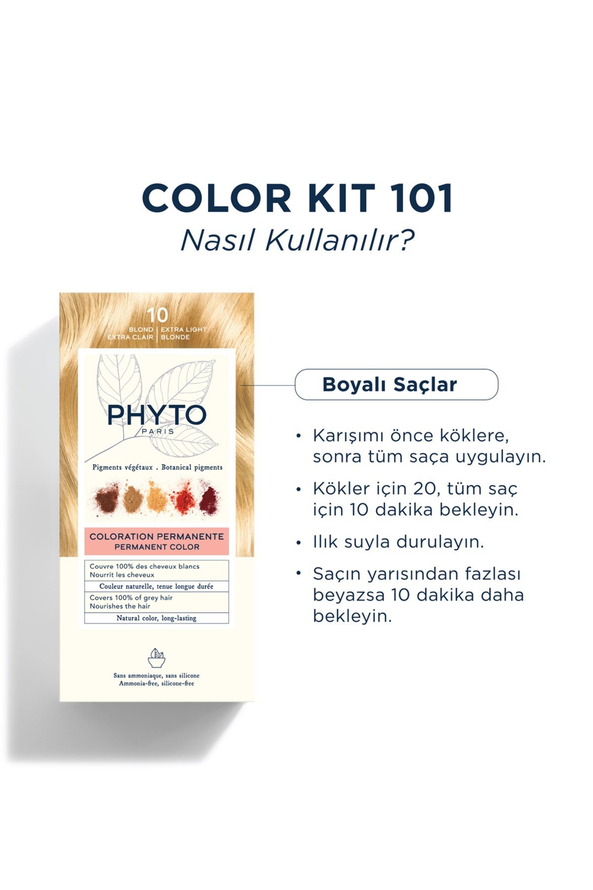 Color Bitkisel Amonyaksız Kalıcı Doğal Içerikli Bitkisel Saç Boyası 10 Çok Açık Sarı