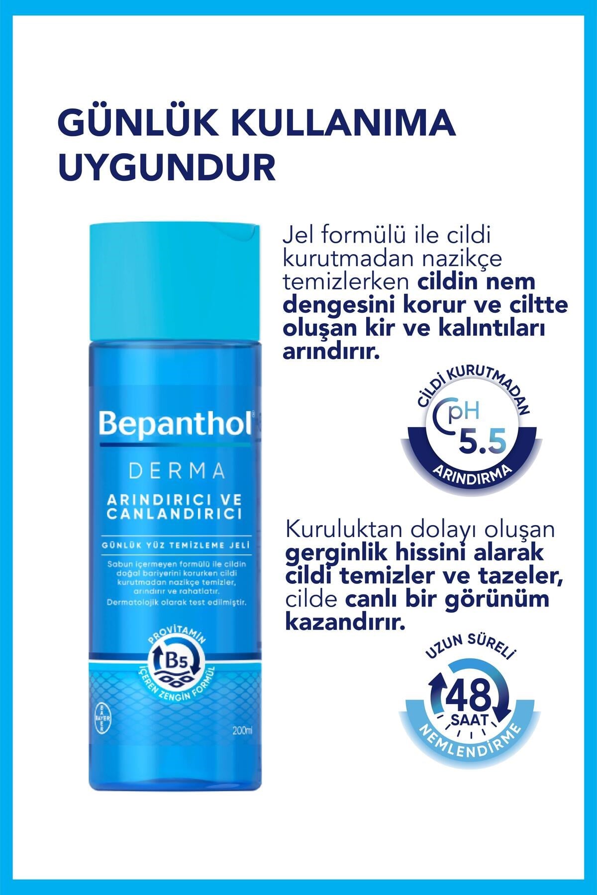 Derma Arındırıcı ve Canlandırıcı Günlük Yüz Temizleme Jeli 200 ml