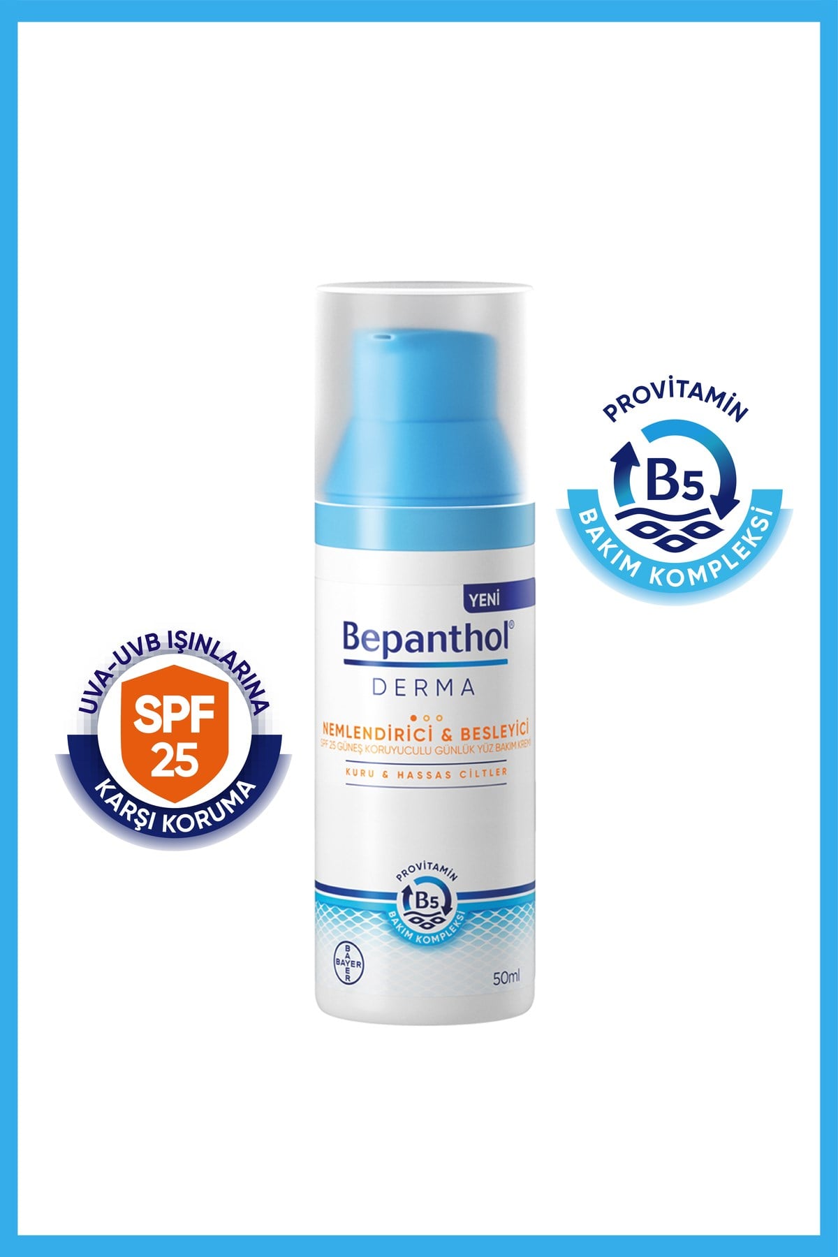 Derma Nemlendirici Ve Besleyici Spf 25 Günlük Yüz Bakım Kremi 50 ml - Günlük Yoğun Nemlendirici