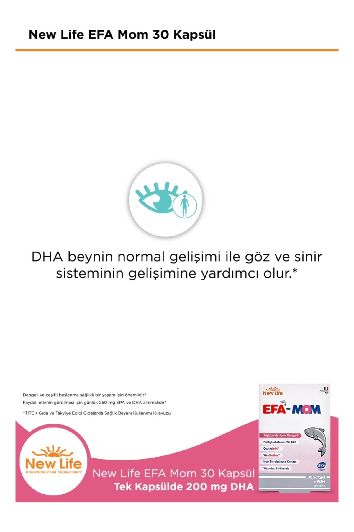 EFA Mom 30 Kapsül Omega 3 - Multivitamin ve Mineraller