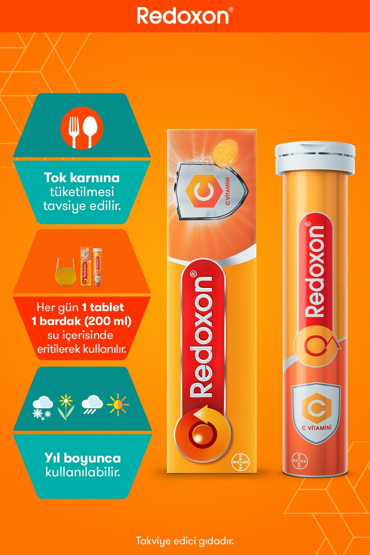 Efervesan Tablet I 1000 Mg C Vitamini Takviye Edici Gıda