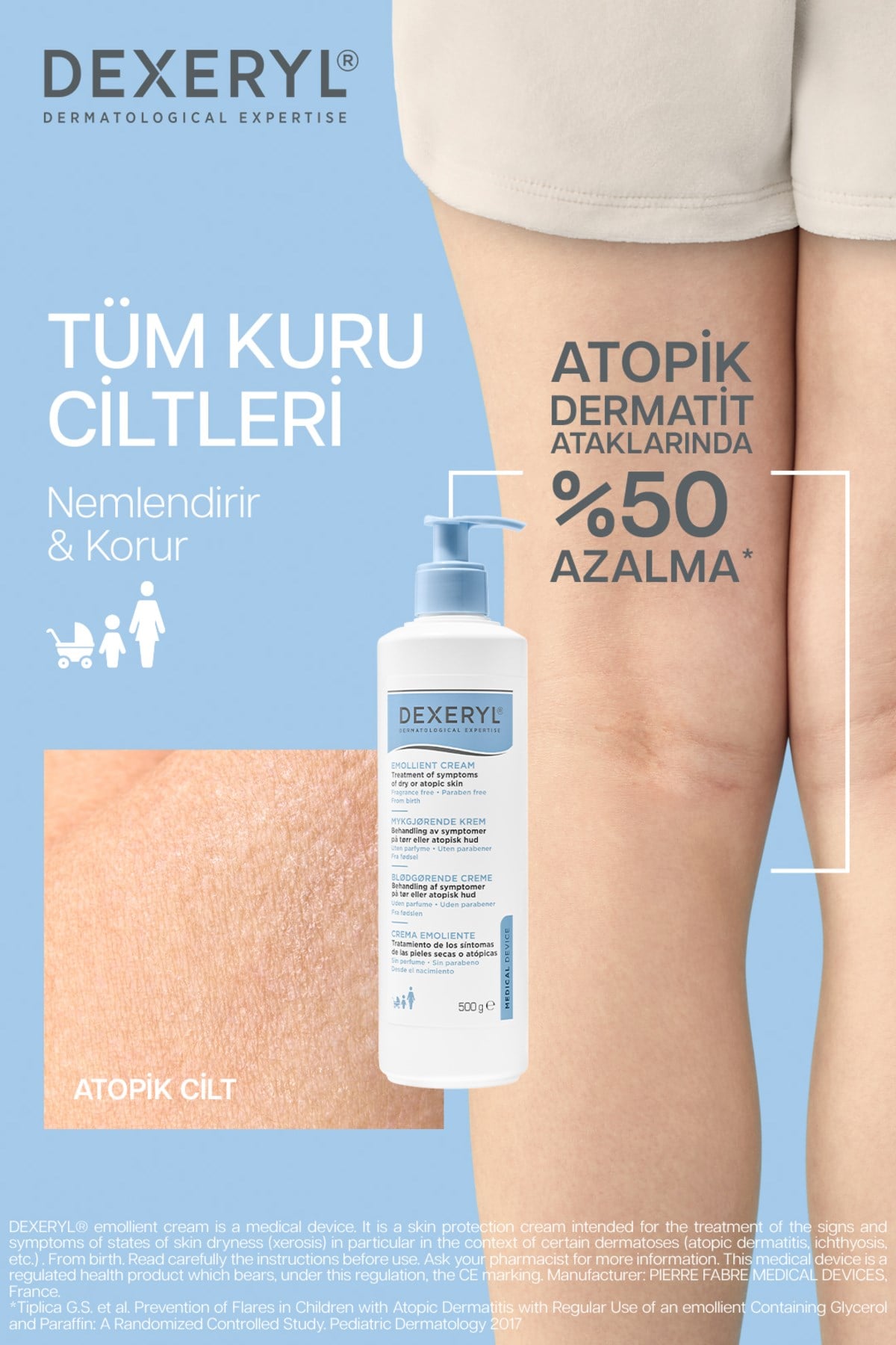 Emollient Cream Çok Kuru ve Atopiye Eğilimli Ciltler İçin Krem 500 ml