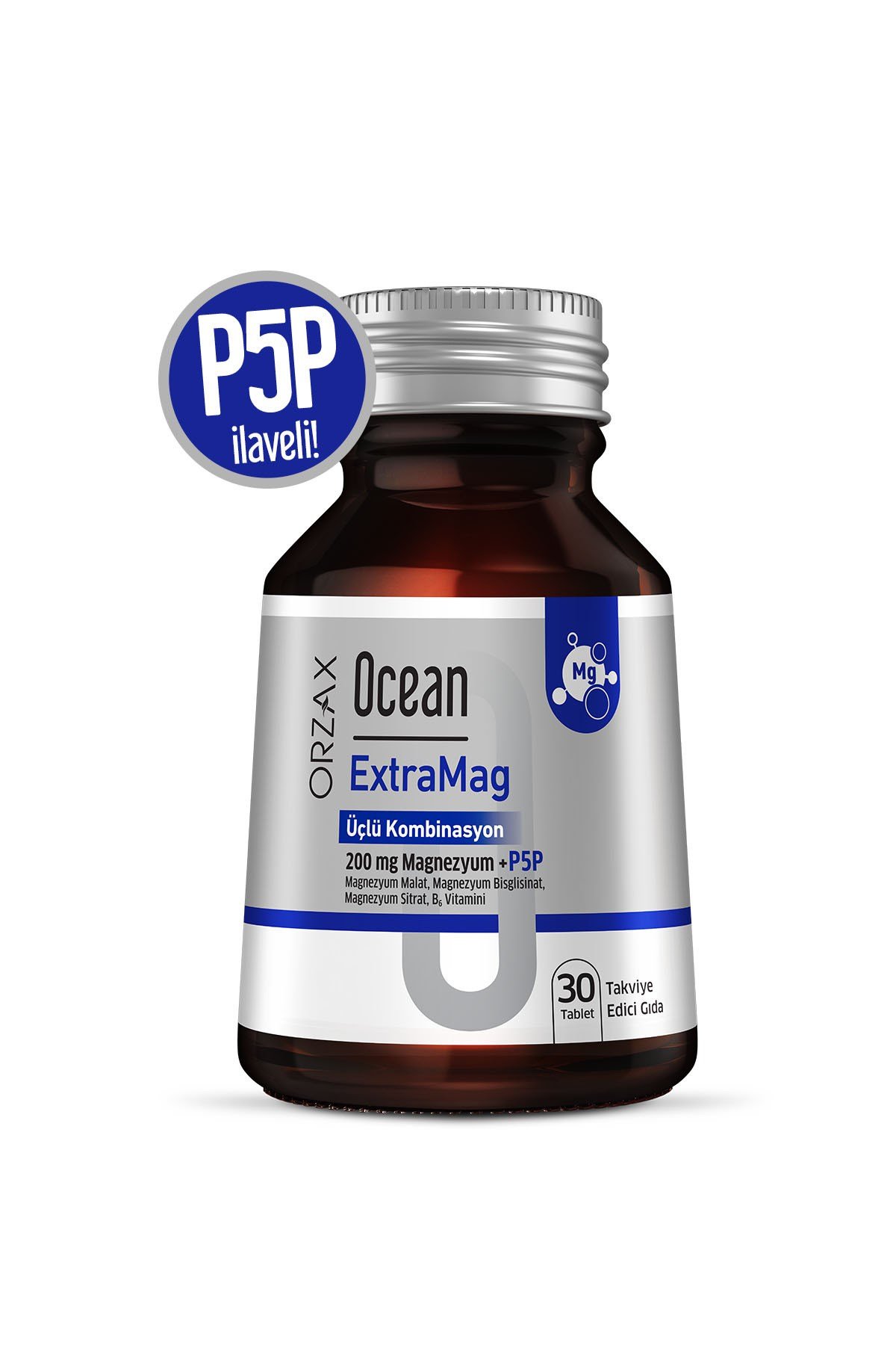 ExtraMag Üçlü Kombinasyon Magnezyum 200 mg Takviye Edici Gıda 30 Tablet