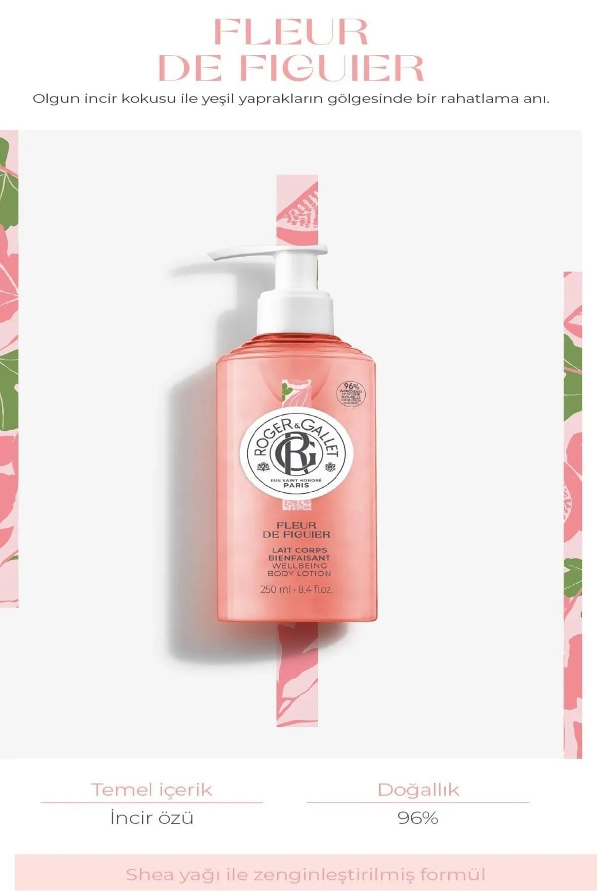 Fleur de Figuier Doğal Shea ve İncir Özlü 24  Saat Nemlendirici Vücut Losyonu 250 ml