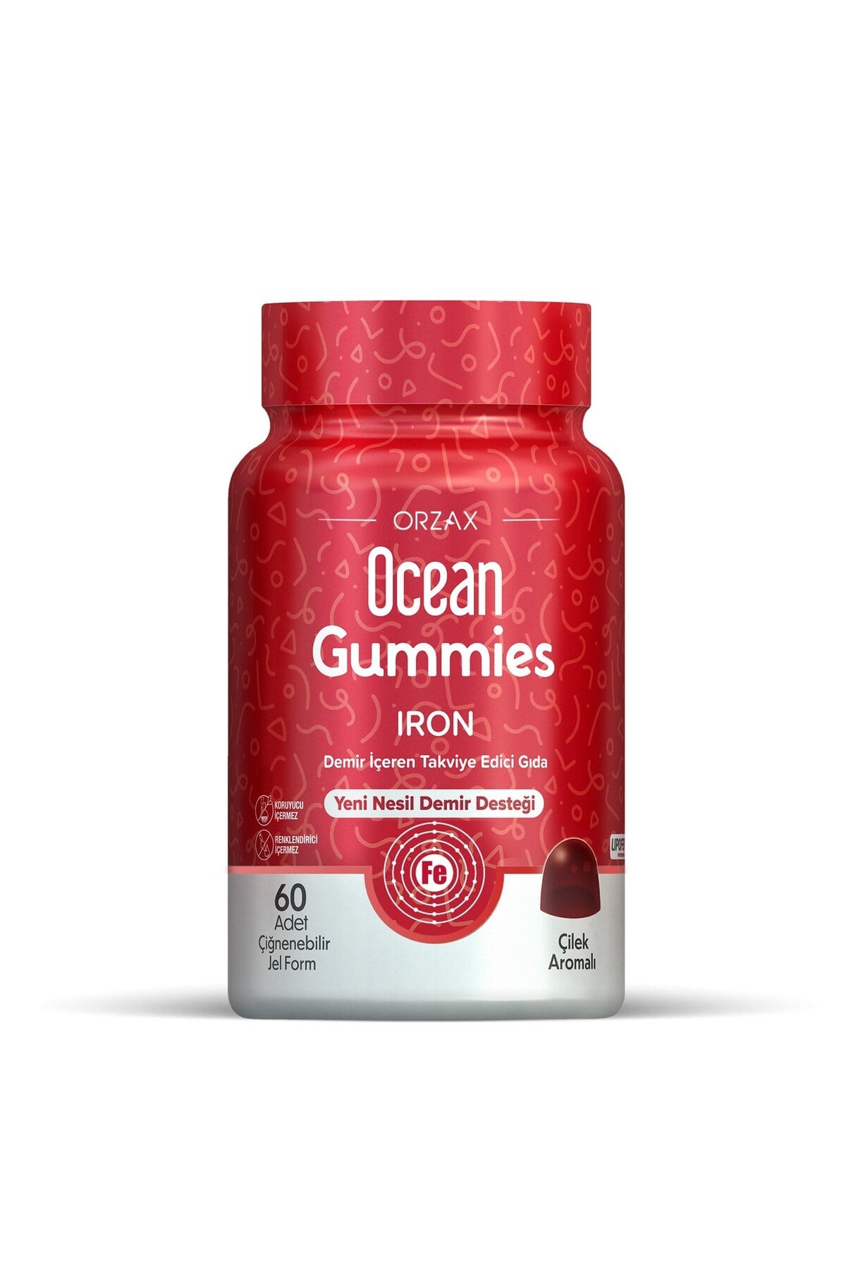 Gummies Iron Demir İçeren Takviye Edici Gıda 60 Çiğnenebilir Jel Form