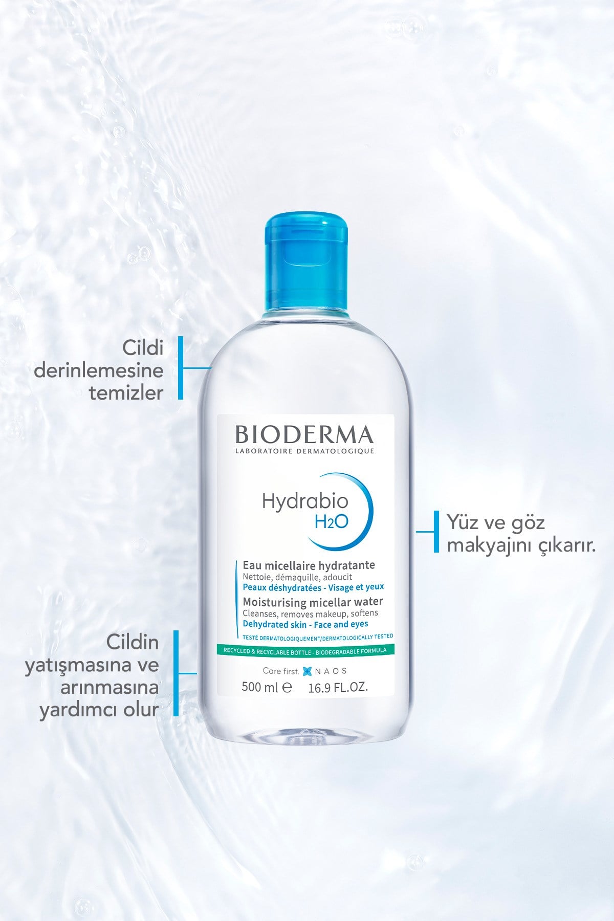 Hydrabio H2O Micellar Nemlendirici Makyaj Temizleme Suyu 500 ml
