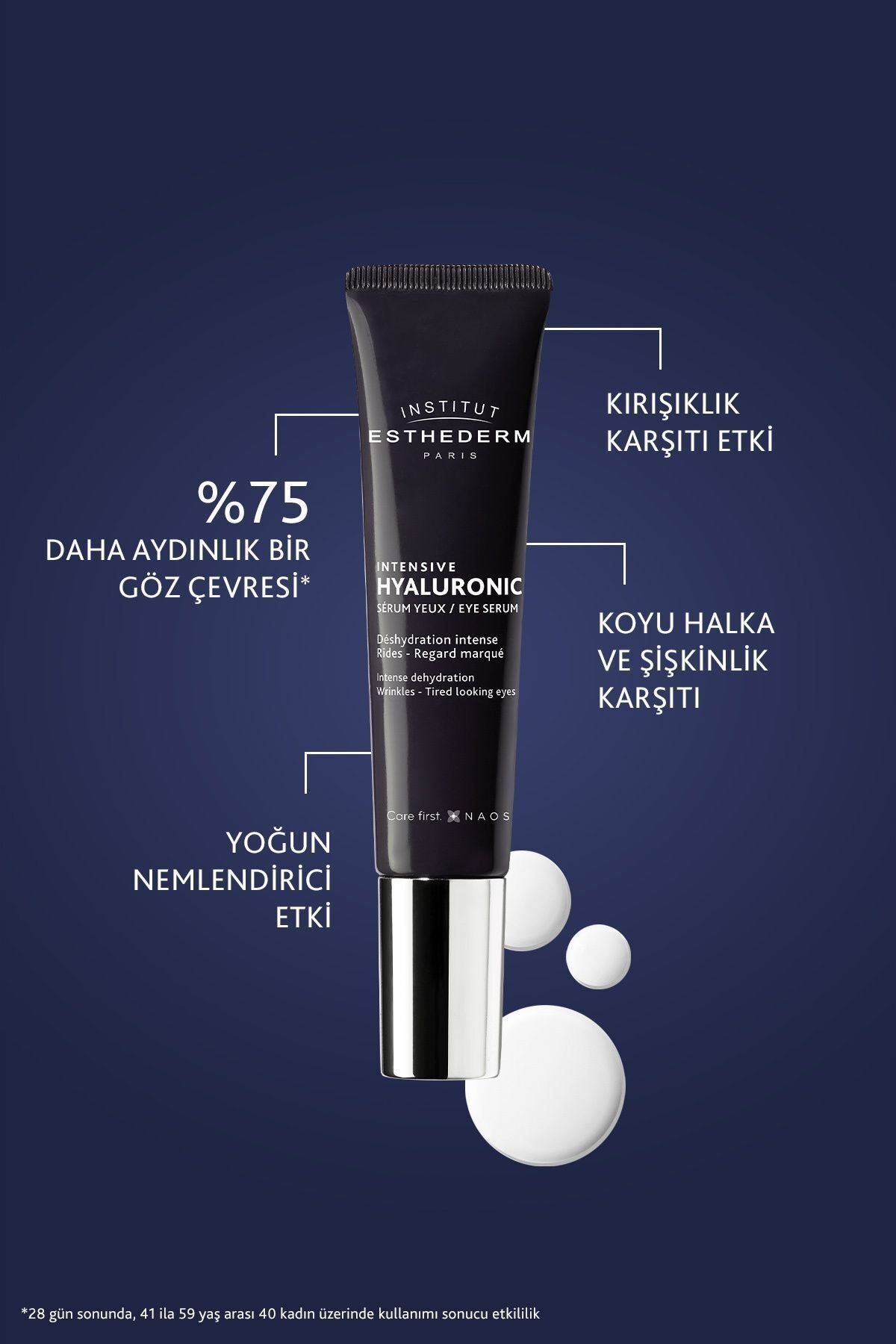 Intensive Hyaluronic Eye Serum İnce Çizgi ve Kırışıklık Karşıtı Dolgunlaştırıcı Göz Kremi 15ML