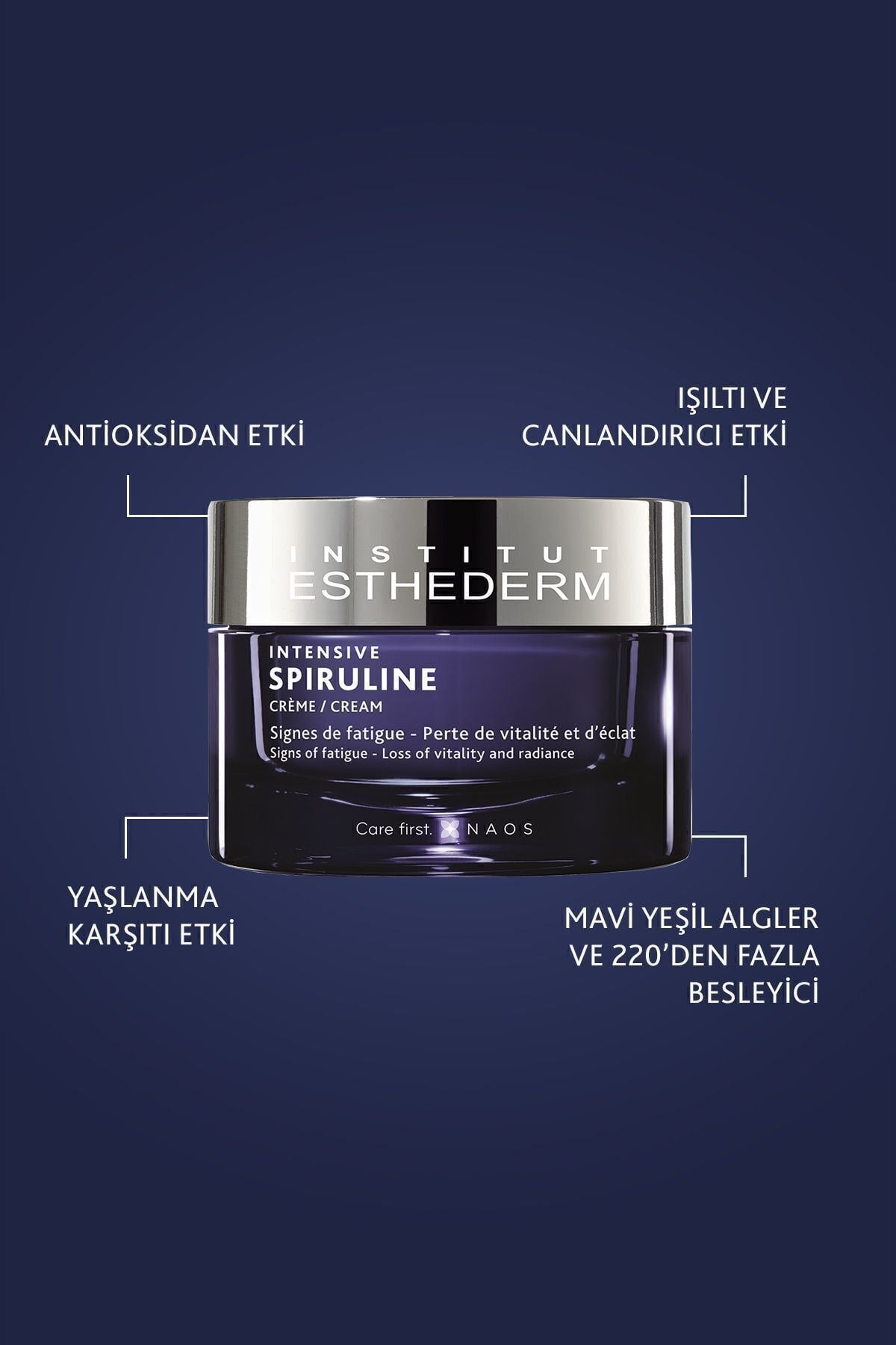 Intensive Spiruline Cream  Canlandırıcı ve Aydınlatıcı Etkili Işıltı Veren Besleyici Krem 50ML