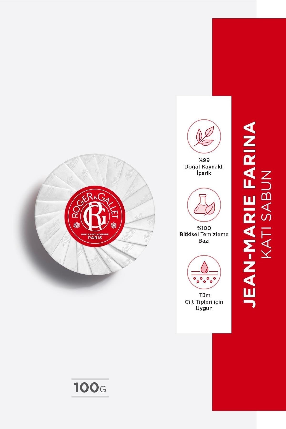 Jean-marie Farina Bitkisel, Aromatik, Canlandırıcı, Parfümlü Katı Sabun 100gr