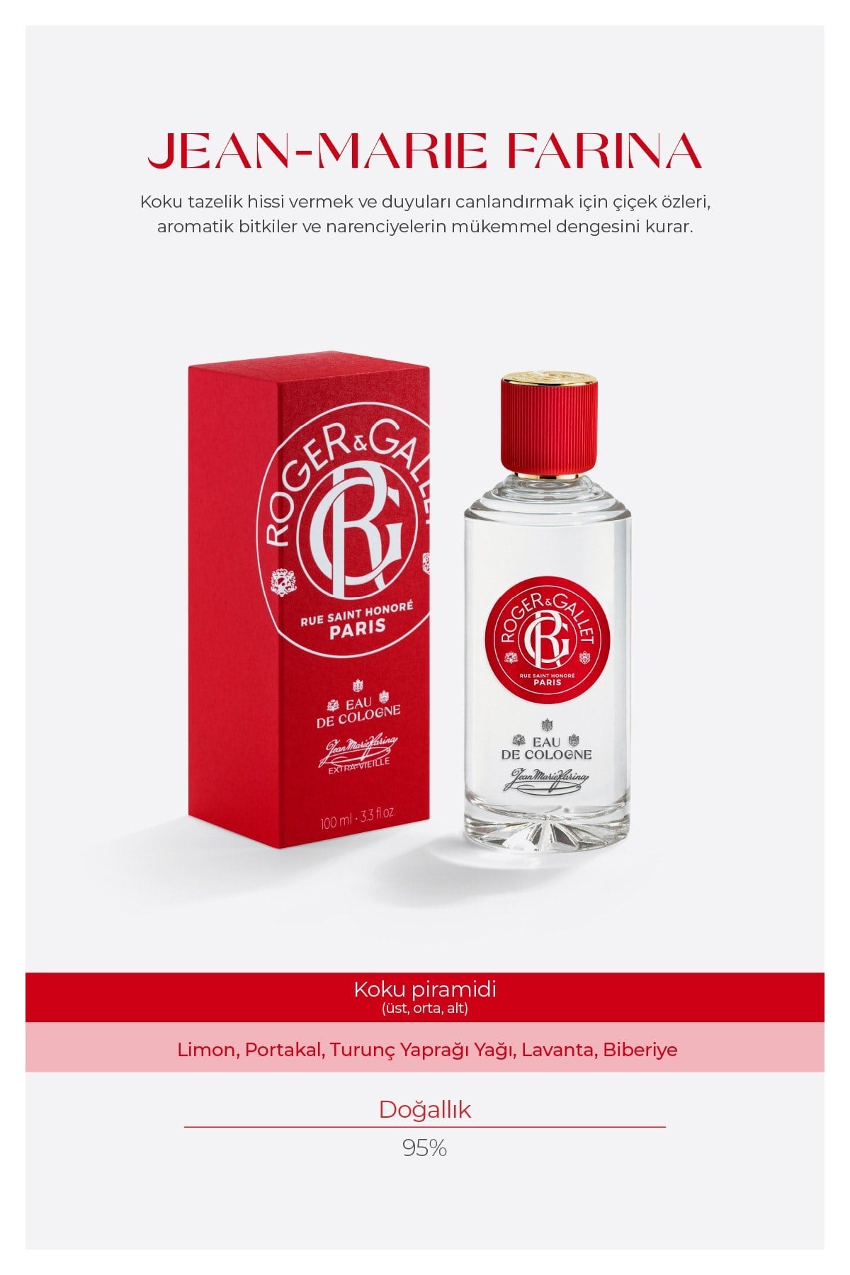Jean-marie Farina Edc Petitgrain, Lavanta, Biberiye, Limon Içeren Narenciye Parfüm 100ml