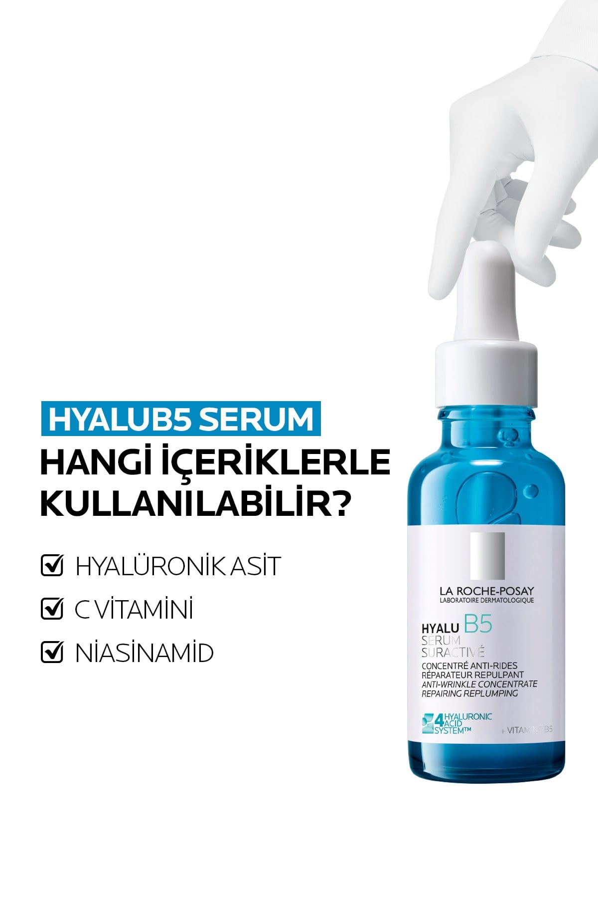 Kırışıklık Karşıtı ve Dolgunlaştırıcı Hyalüronik Asit İçeren Hyalu B5 Serum 30 ml