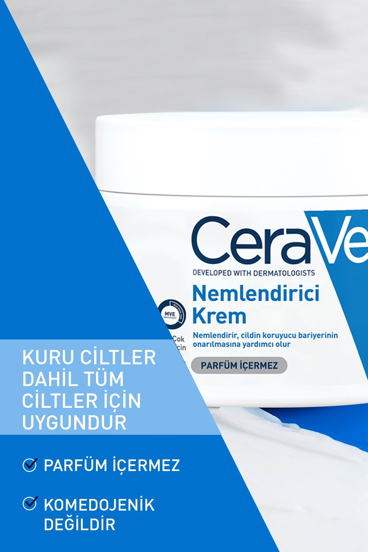 Kuru Ciltler için Seramid & Hyalüronik Asit İçeren Nemlendirici Yüz ve Vücut Kremi 340gr