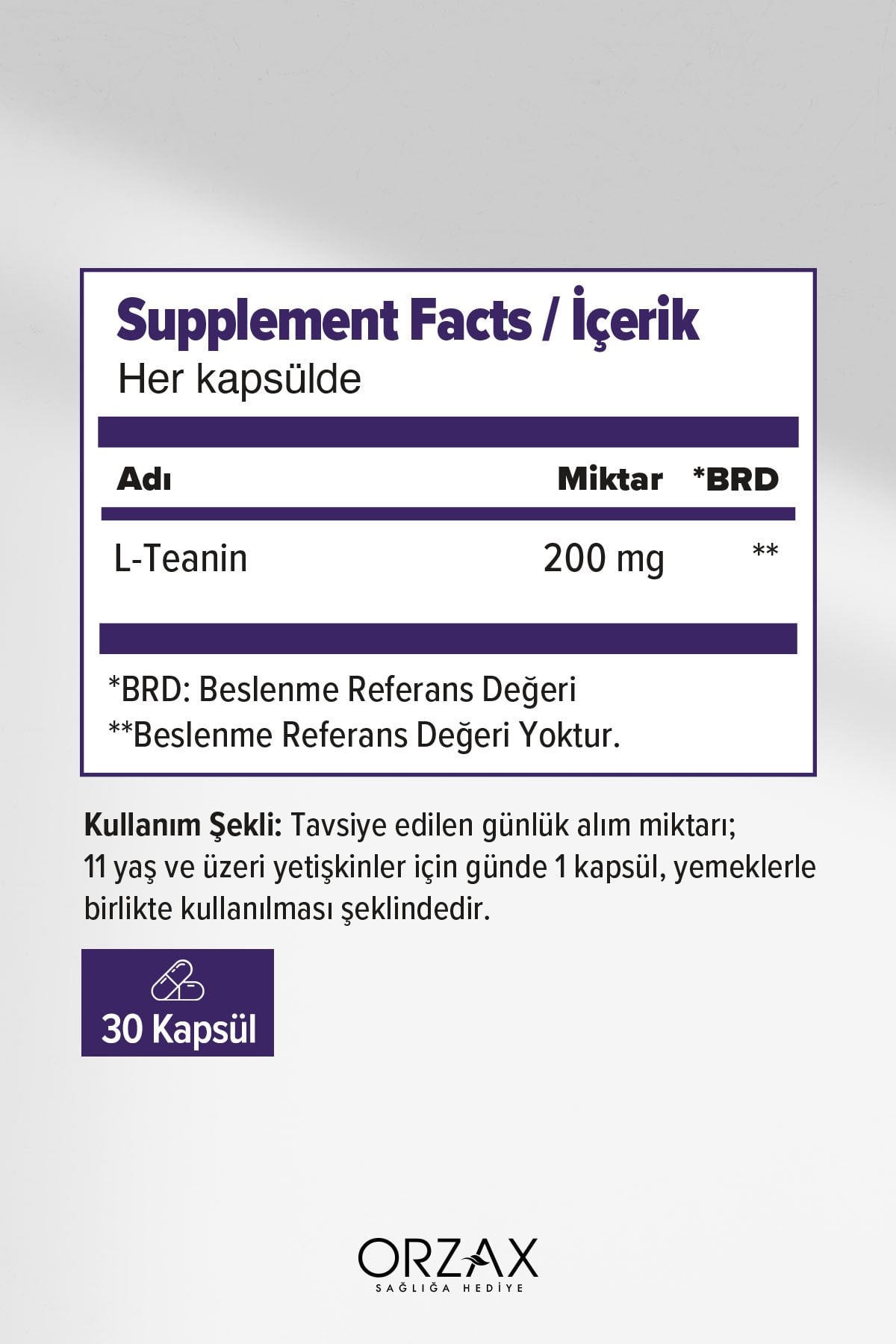 L-Teanin 200mg 30 Kapsül