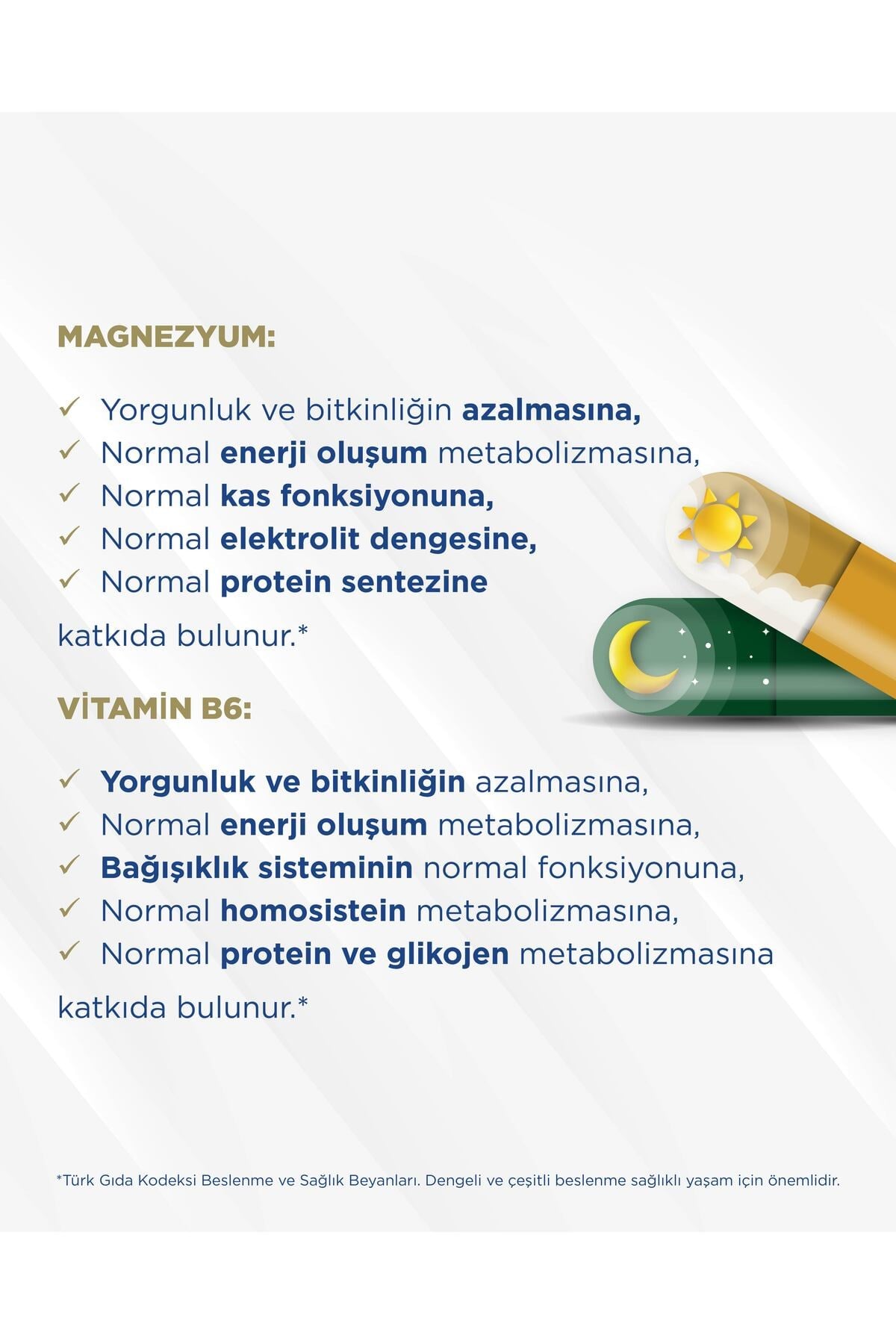 Magna P Magnezyum Takviyesi Glisinat Sitrat Malat Taurat ve B6 Içeren Sabah Gece Magnezyum 60 Kapsül