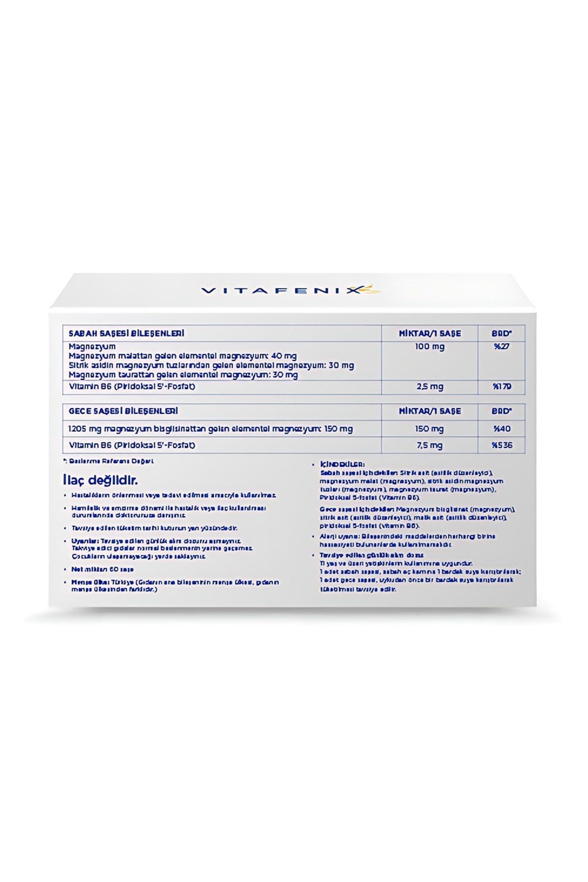 Magna P Magnezyum Ve Vitamin B6 Içeren Takviye Edici Vegan Gıda 60 Saşe