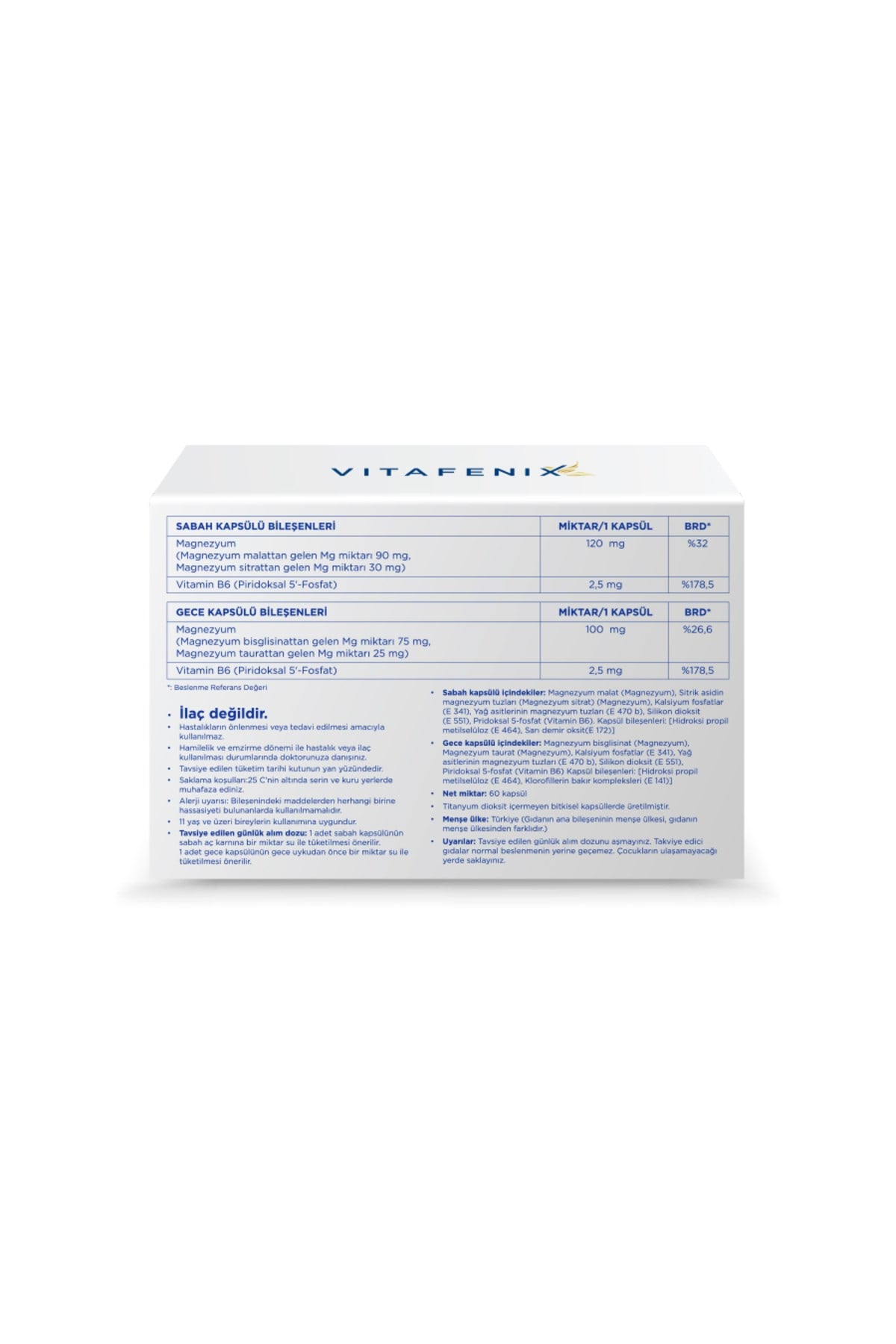 Magna P Magnezyum Ve Vitamin B6 İçeren Kapsül Takviye Edici Gıda