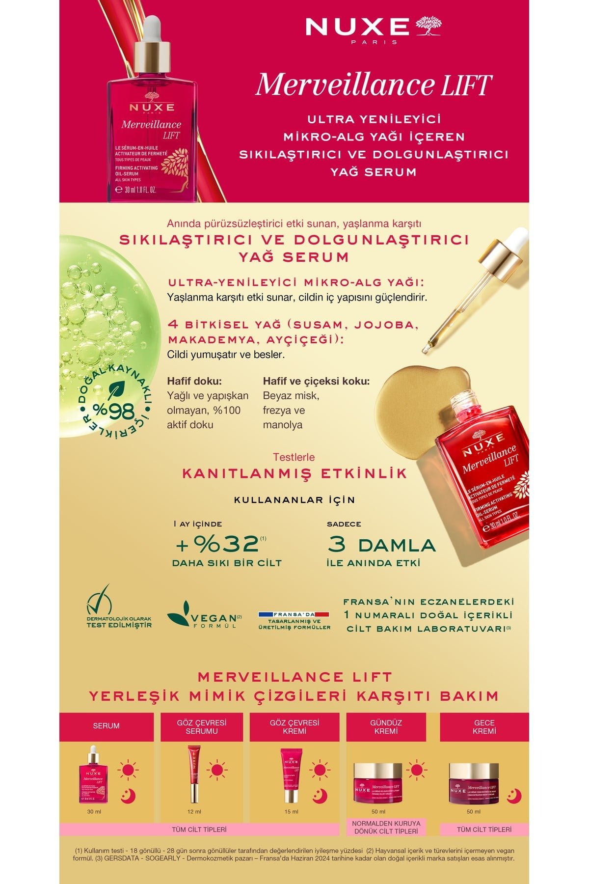 Merveillance Lift Sıkılaştırıcı & Toparlayıcı Yağ Serumu 30 ml