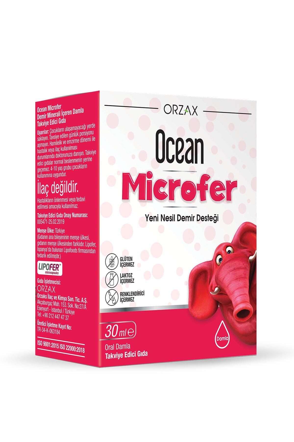 Microfer Demir Takviye Edici Gıda (Lipofer: Patentli Mikroenkapsüle Demir Kaynağı) - Damla - 30 ml
