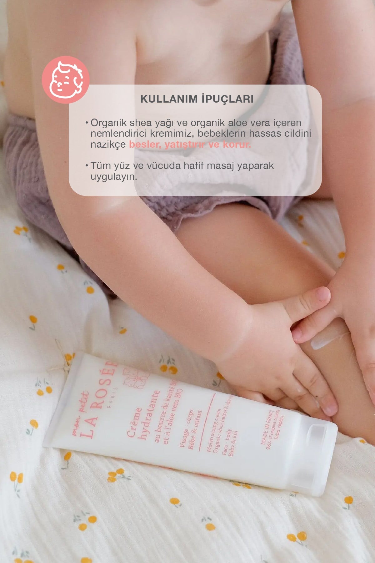 Mon Petit NEMLENDİRİCİ KREM Organik Shea Yağı ve Aloe Vera İçeren - 200 mL