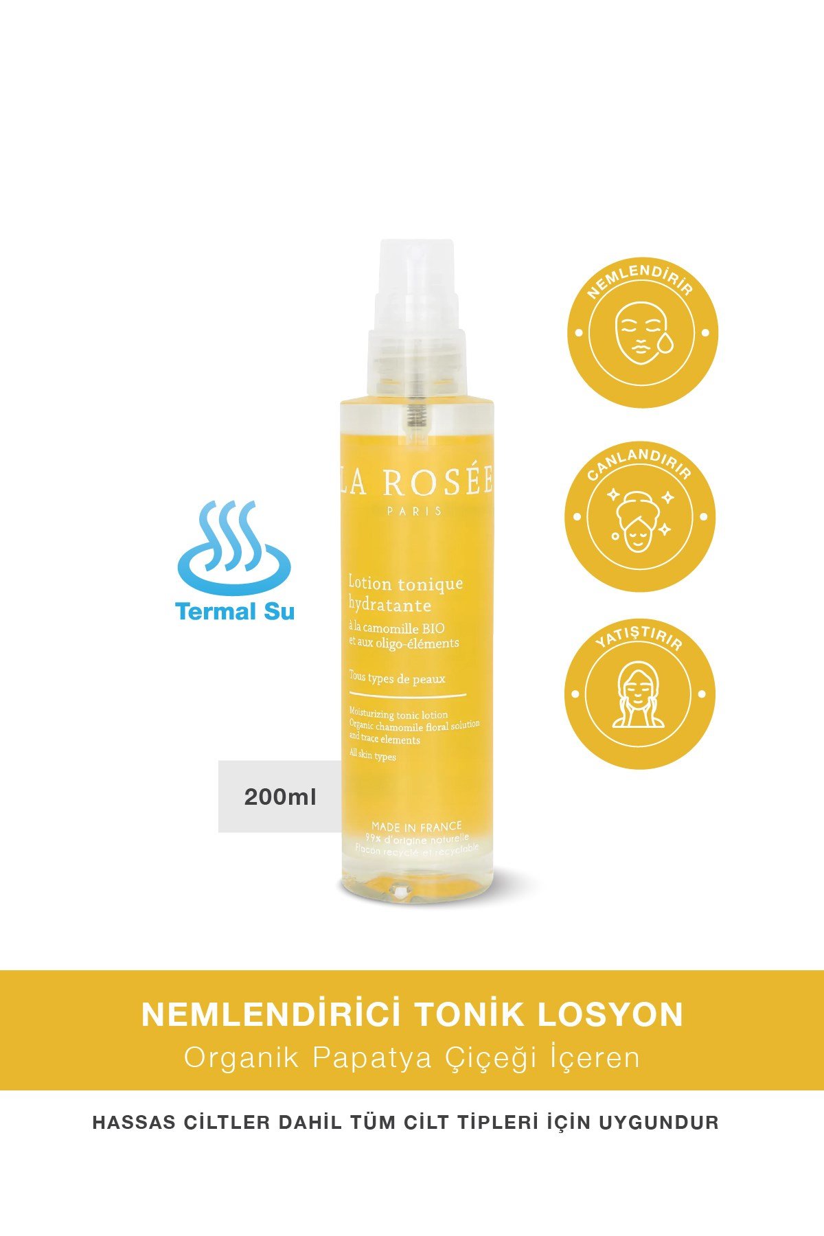 NEMLENDİRİCİ TONİK LOSYON Organik Papatya Çiçeği İçeren - 200 mL