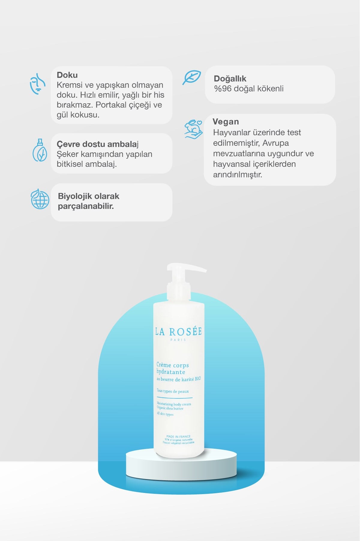 NEMLENDİRİCİ VÜCUT KREMİ Organik Shea Yağı İçeren - 400 ml