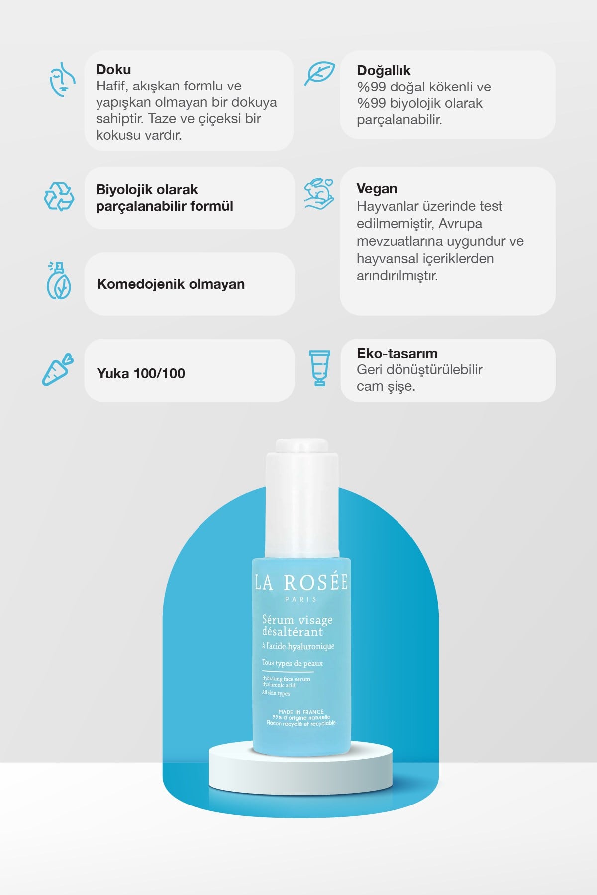 NEMLENDİRİCİ YÜZ SERUMU Hyaluronic Asit İçeren - 30 mL