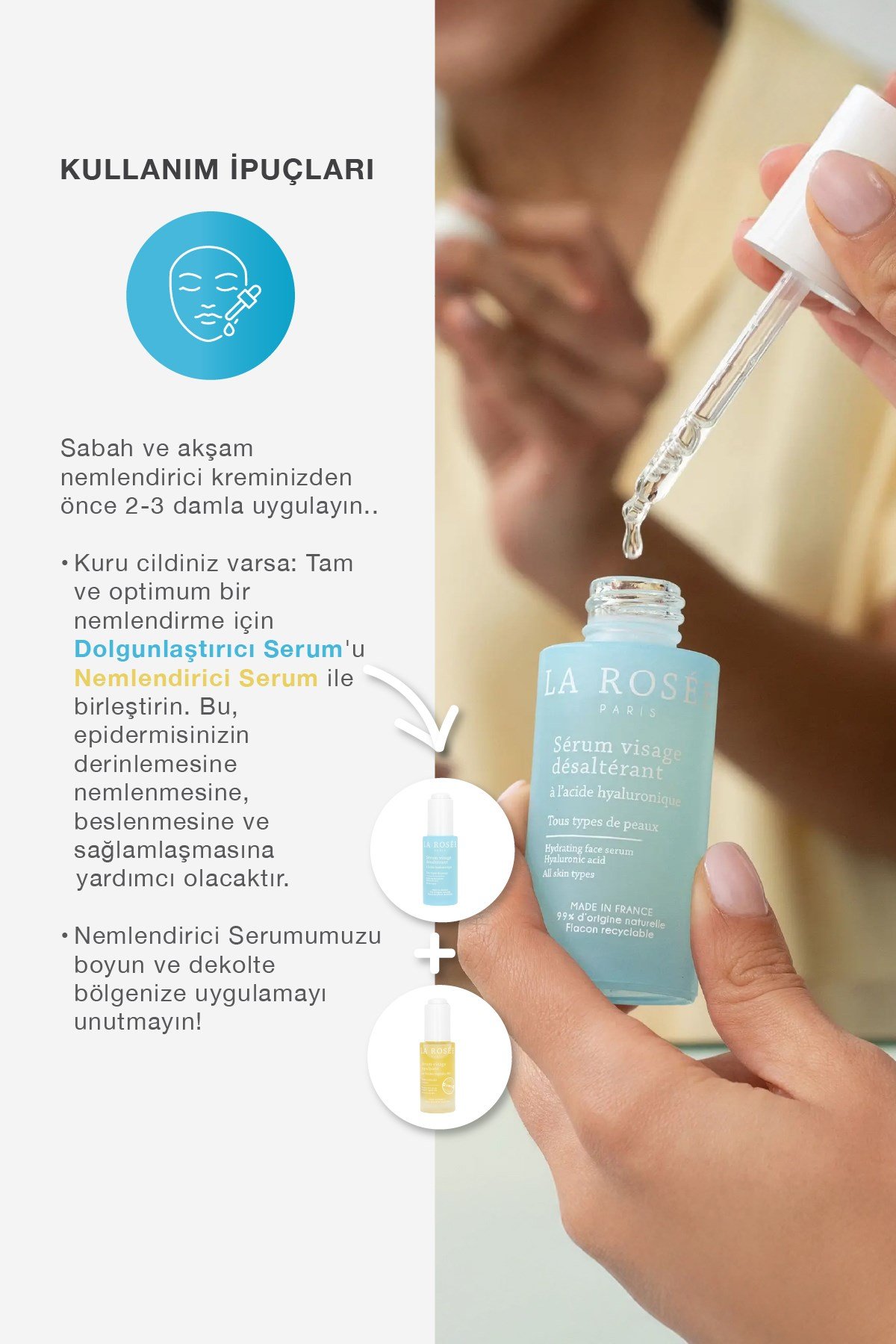 NEMLENDİRİCİ YÜZ SERUMU Hyaluronic Asit İçeren - 30 mL