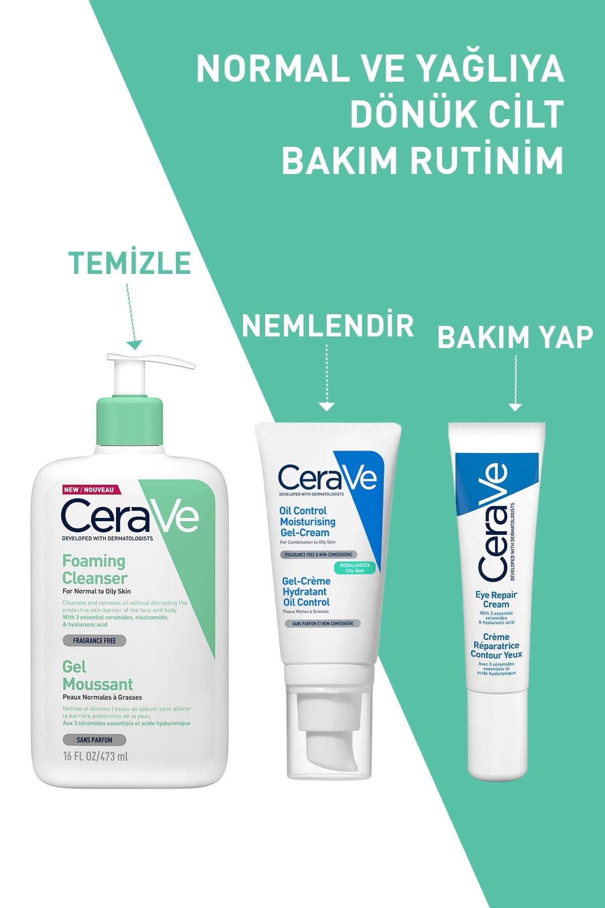 NORMAL VE KARMA CİLTLER İÇİN NİASİNAMİD İÇERİKLİ KÖPÜREN TEMİZLEYİCİ 473 ML