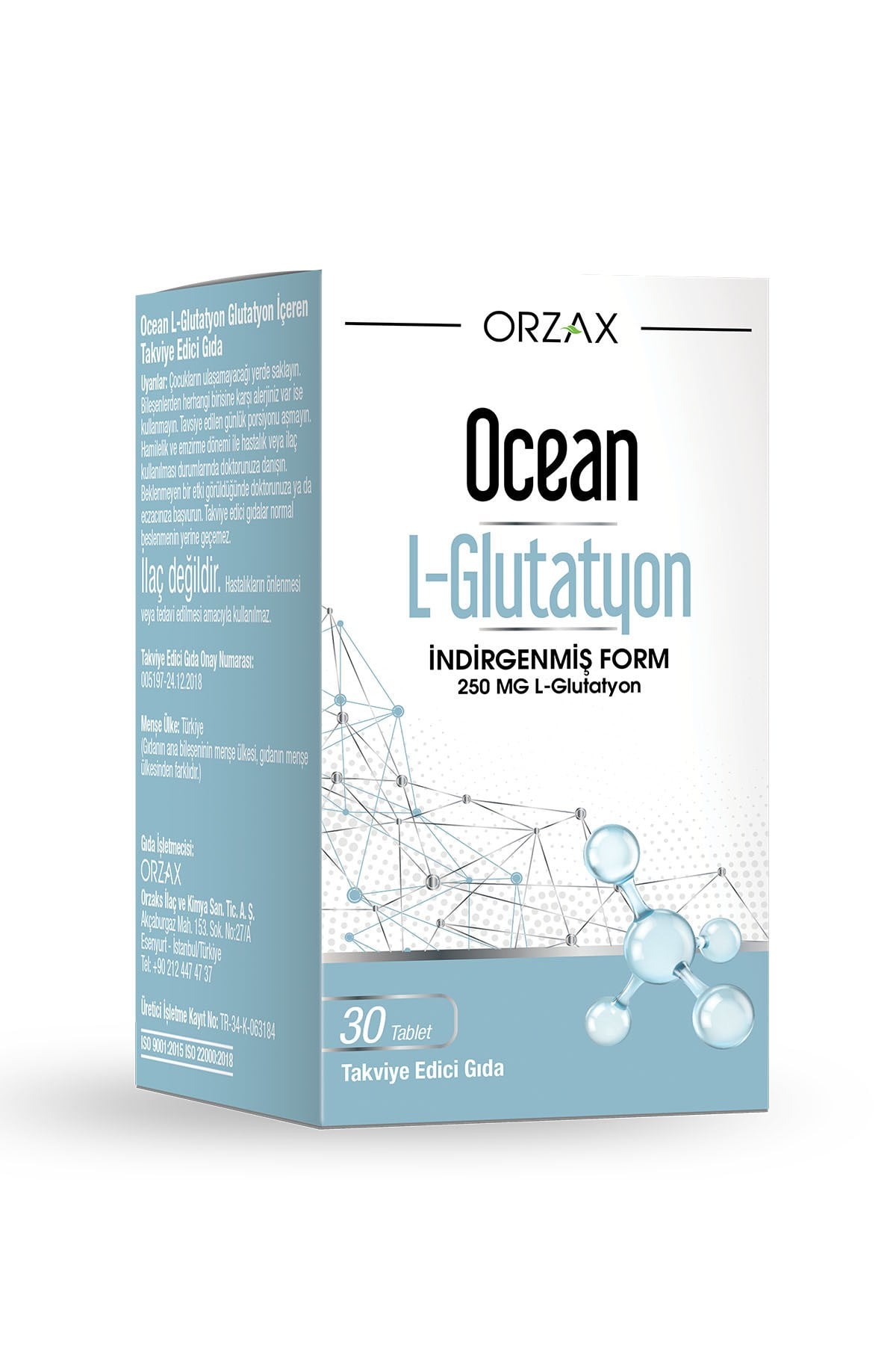 Orzax L-glutathione 250 Mg 30 Tablet Takviye Edici Gıda