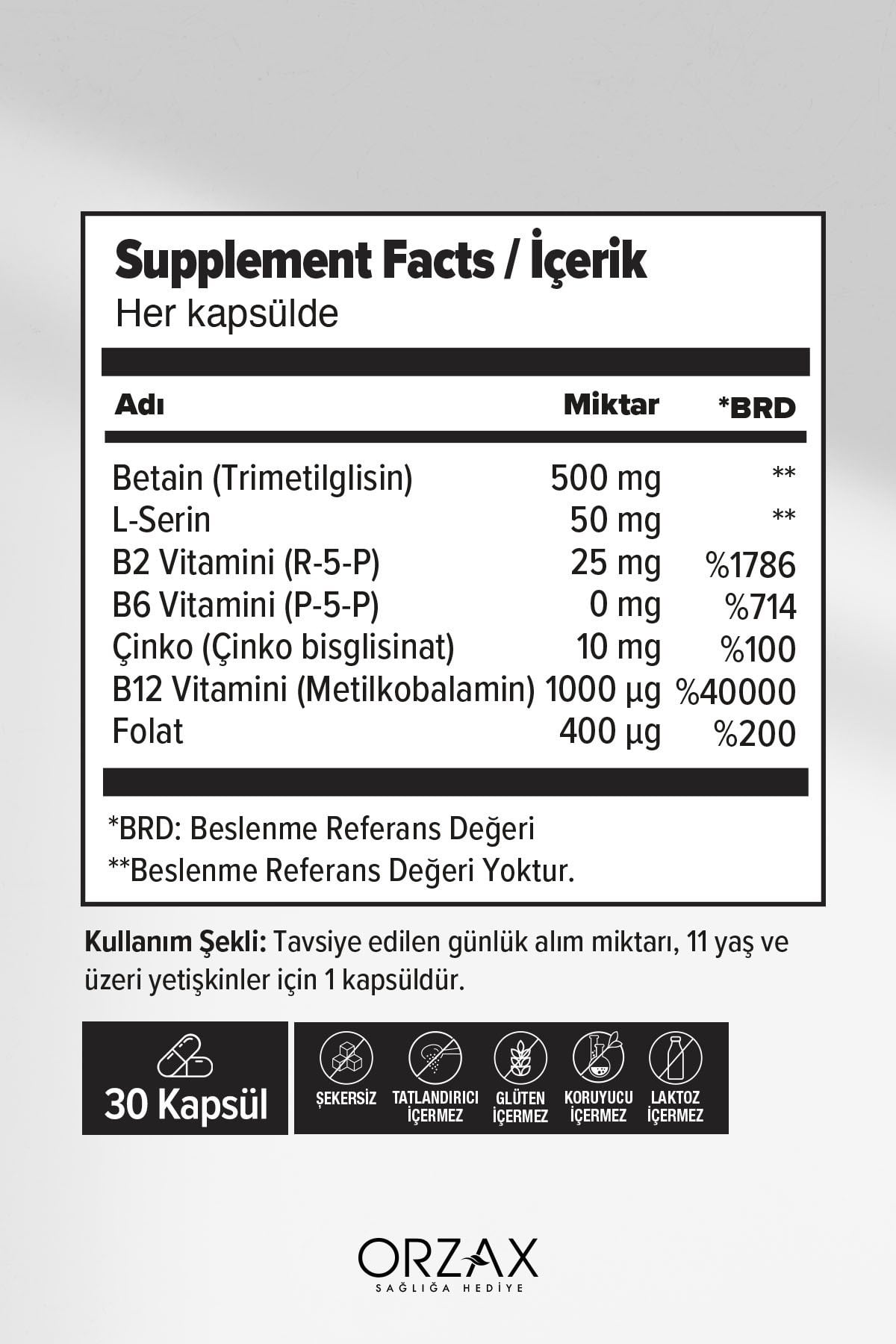 Orzax Methyl Balance 30 Kapsül