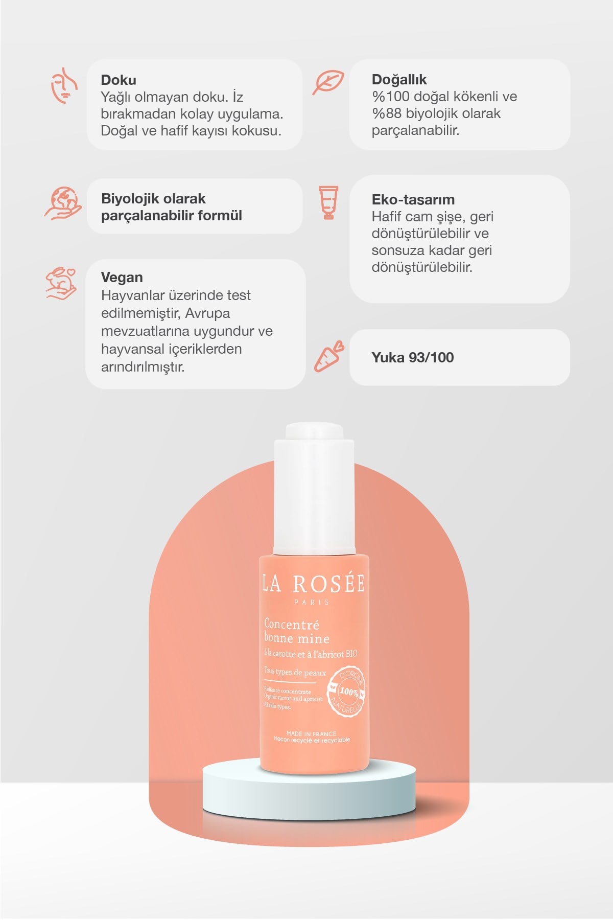 PARLAKLIK VEREN YÜZ SERUMU Organik Havuç ve Kayısı Özü İçeren 30 mL
