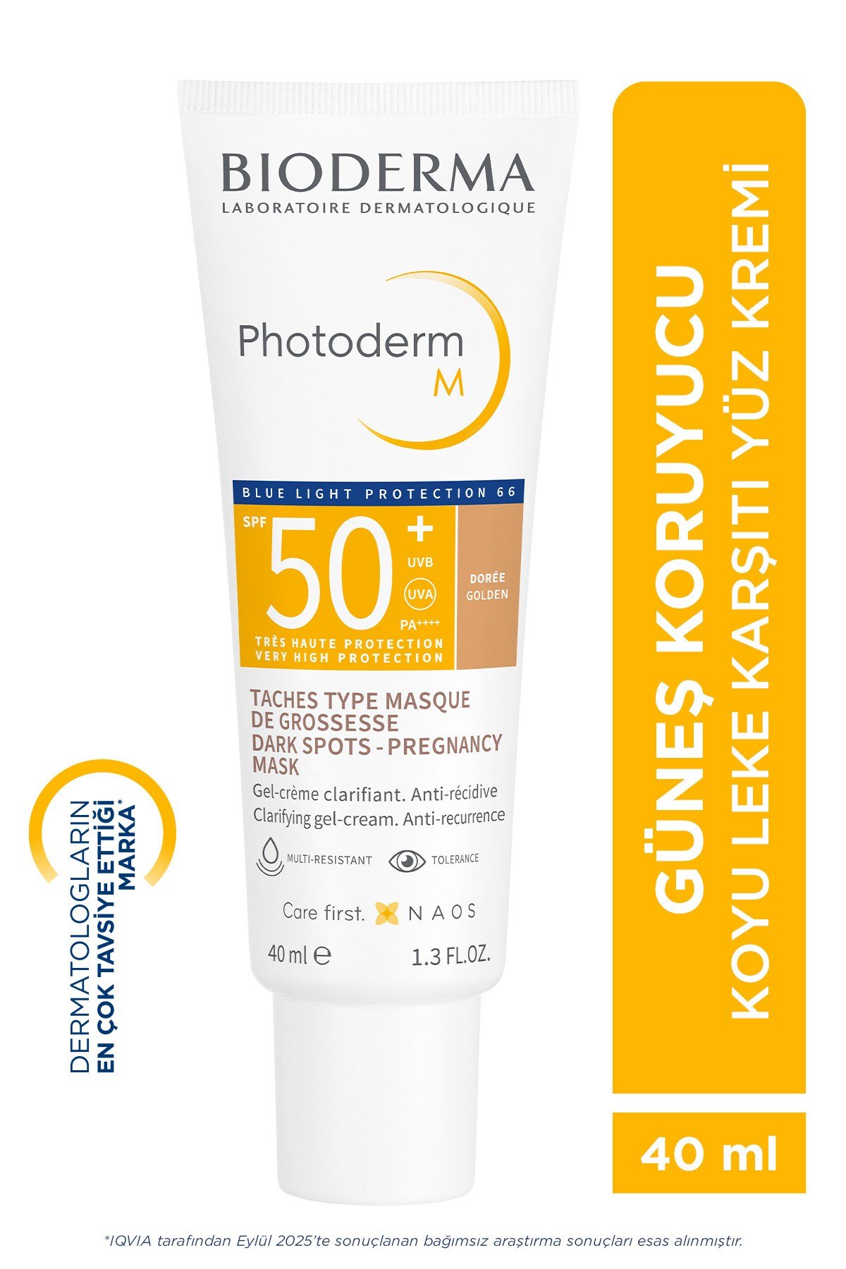 Photoderm M SPF50+ Kapatıcı Etkili Leke Karşıtı Renkli Güneş Kremi Golden 40 ML