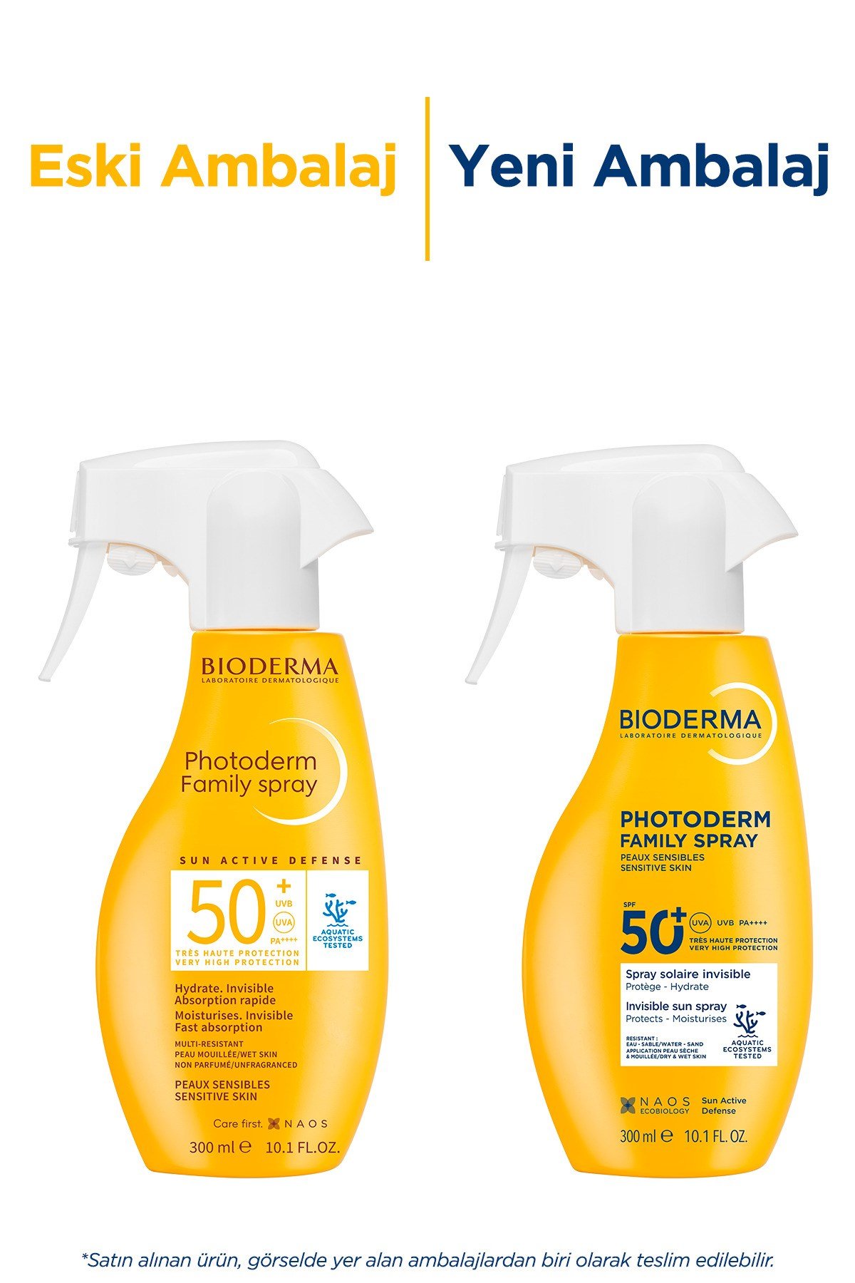 Photoderm Spray SPF50+ Tüm Aile Yüz ve Vücut Sprey Formda Şeffaf Güneş Kremi 300 ML