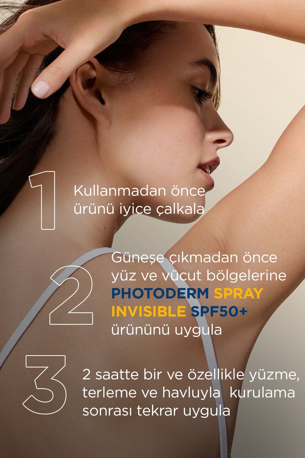 Photoderm Spray SPF50+ Tüm Aile Yüz ve Vücut Sprey Formda Şeffaf Güneş Kremi 200 ML