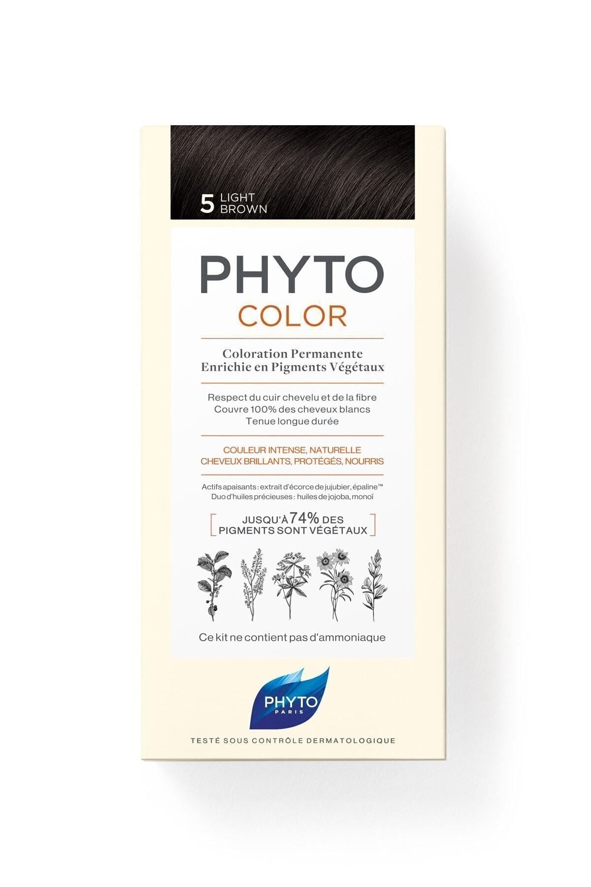Phytocolor 5 Açık Kestane Amonyaksız Kalıcı Bitkisel Saç Boyası