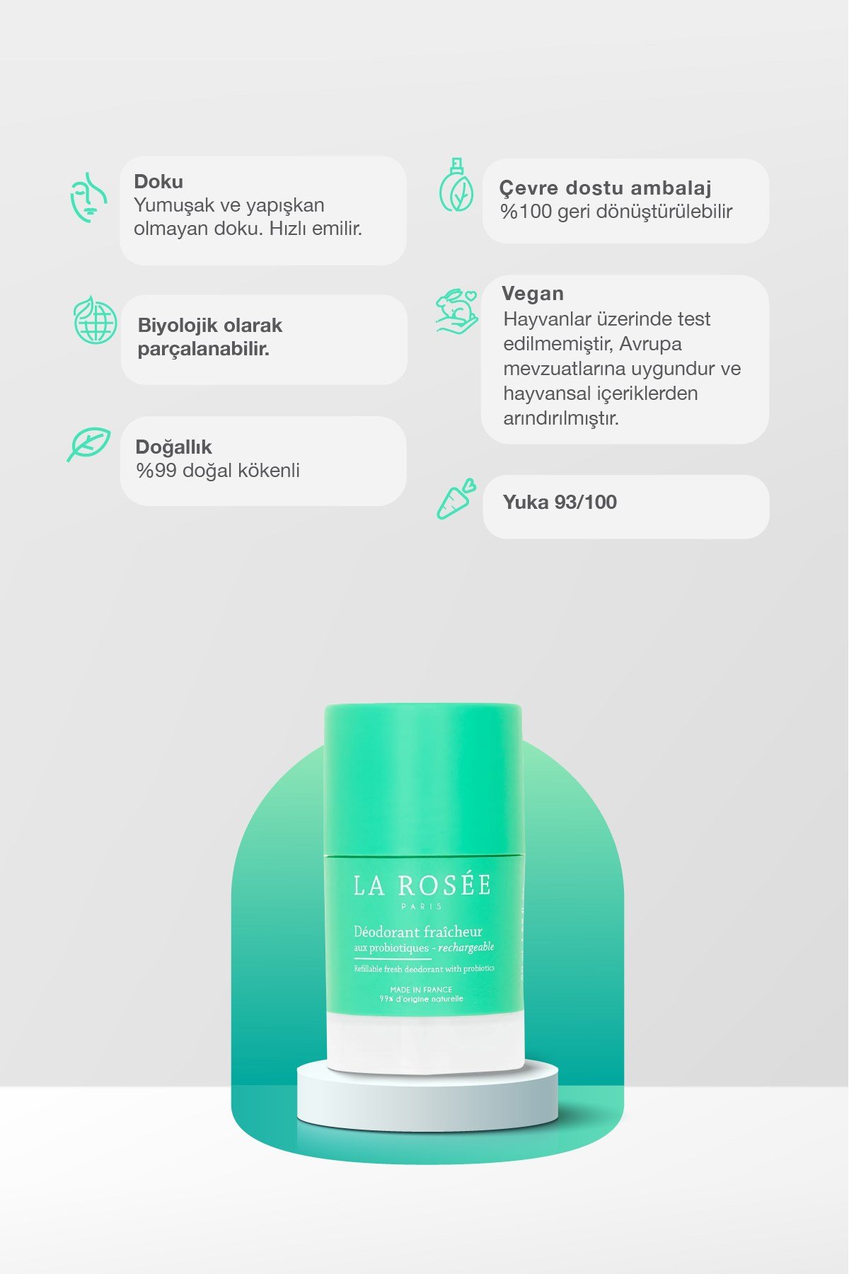 PROBİYOTİKLERLE ZENGİNLEŞTİRİLMİŞ FRESH DEODORANT - 50 mL